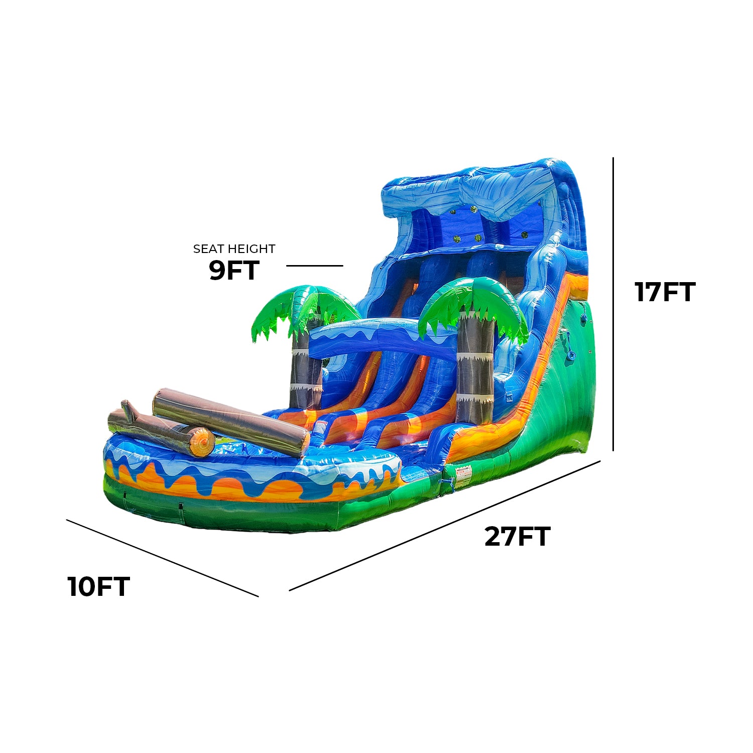 XJUMP Jungle Falls 17 scivolo gonfiabile acqua doppia corsia piscina