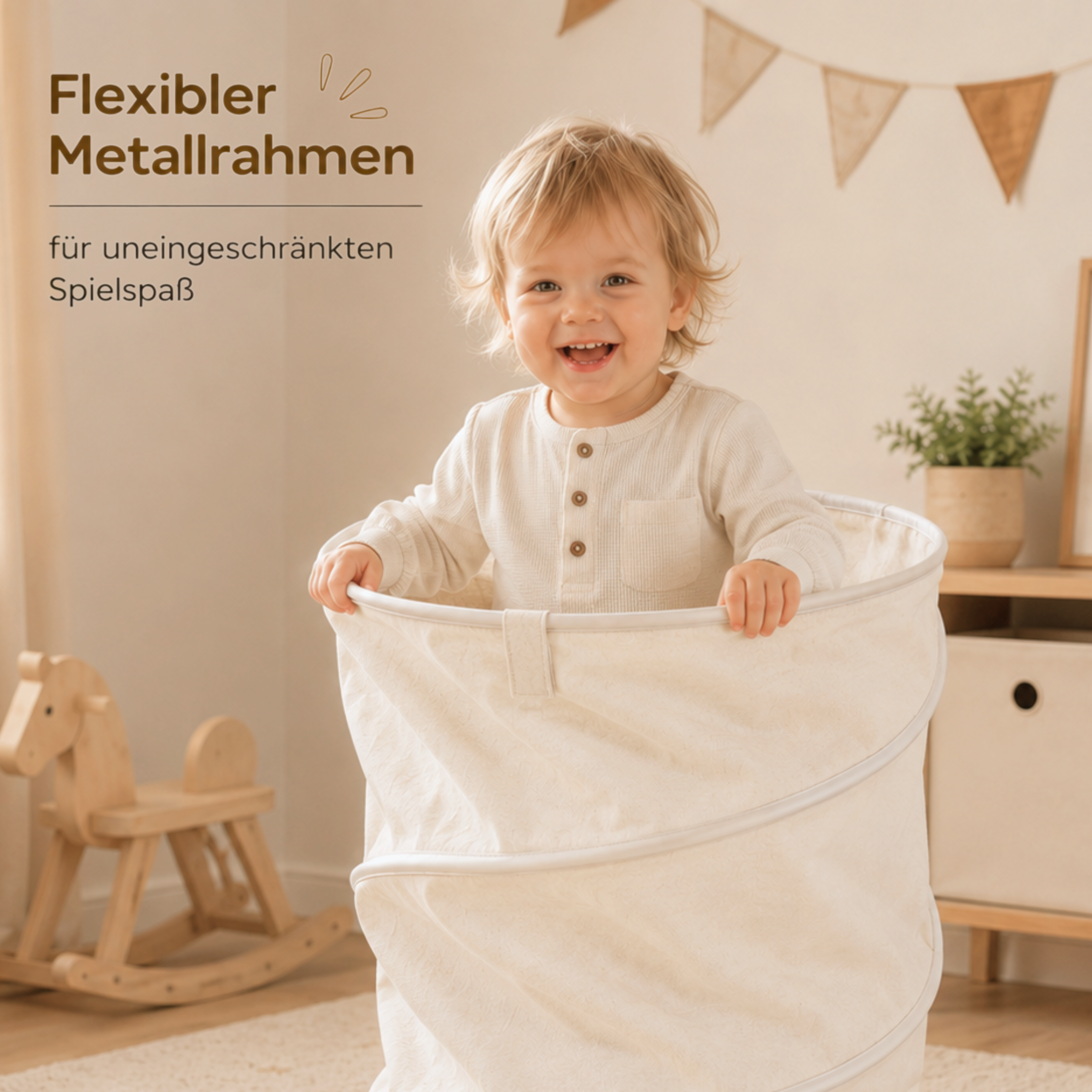 Lionherz Spieltunnel 180x46 tunnel gioco cotone crema
