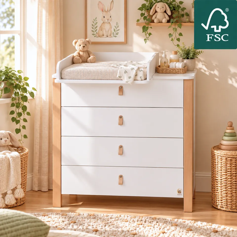 LIONHERZ YappyÉtude MINI Fasciatoio Marrone Bianco 90x50x85,5cm
