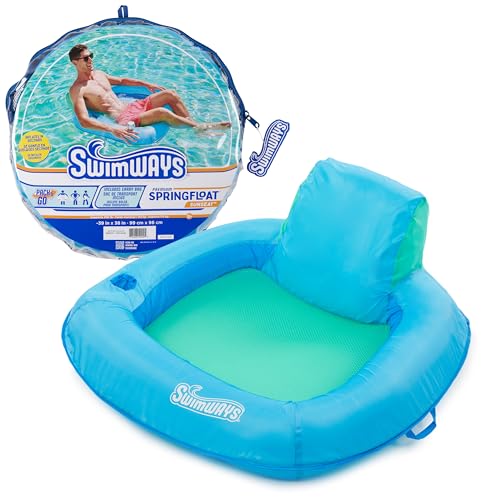 Swimways Spring Float Hyper-Flate Aqua Poltrona Piscina con Schienale