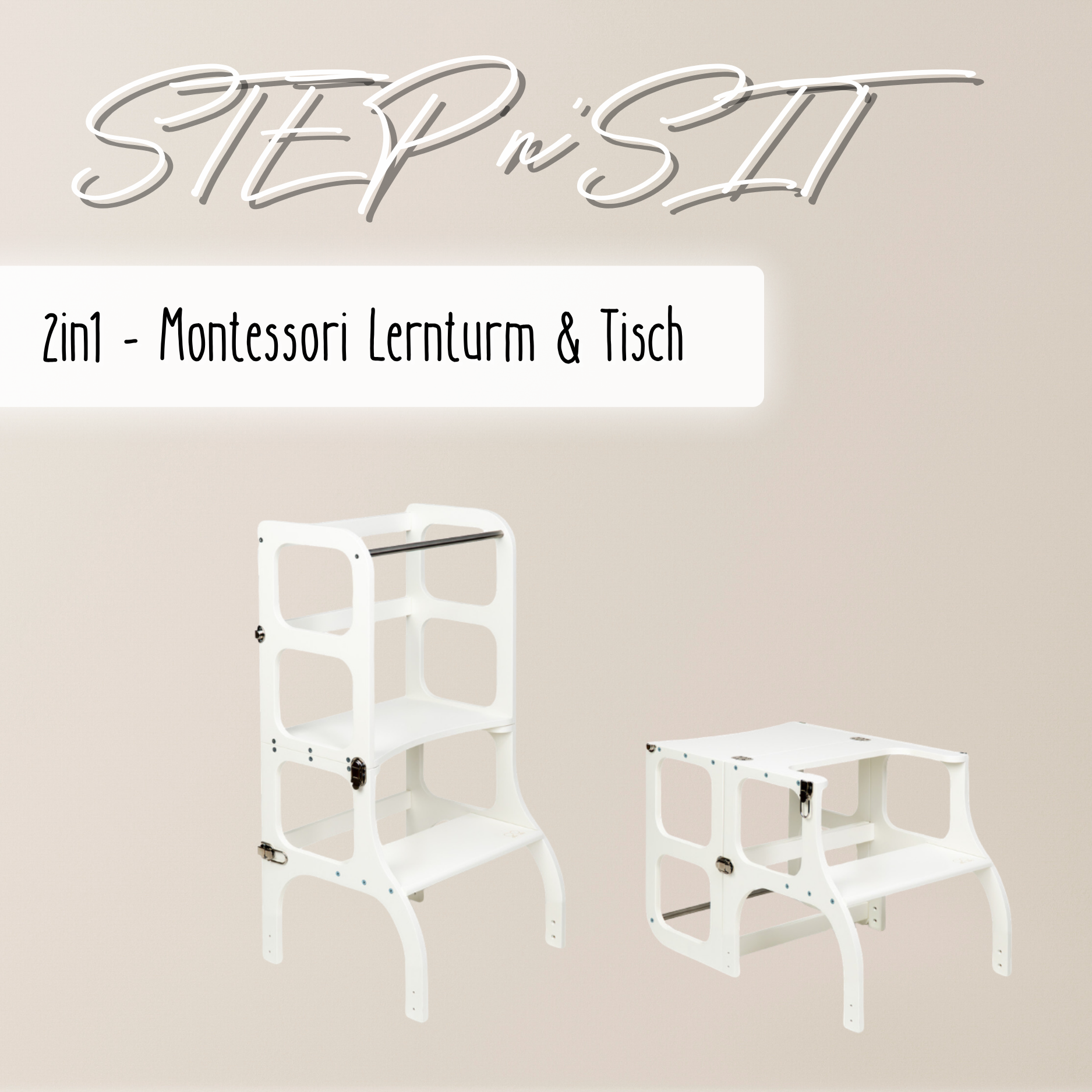 Lionherz STEP'n'SIT torre montessori 2in1 bianca