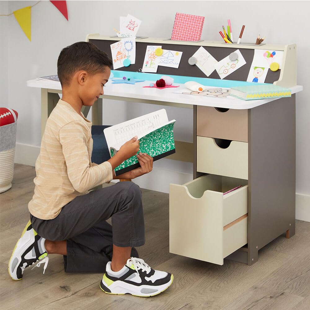 Little Tikes Real Wood 2-in-1 Scrivania Bambini Legno Lavagna