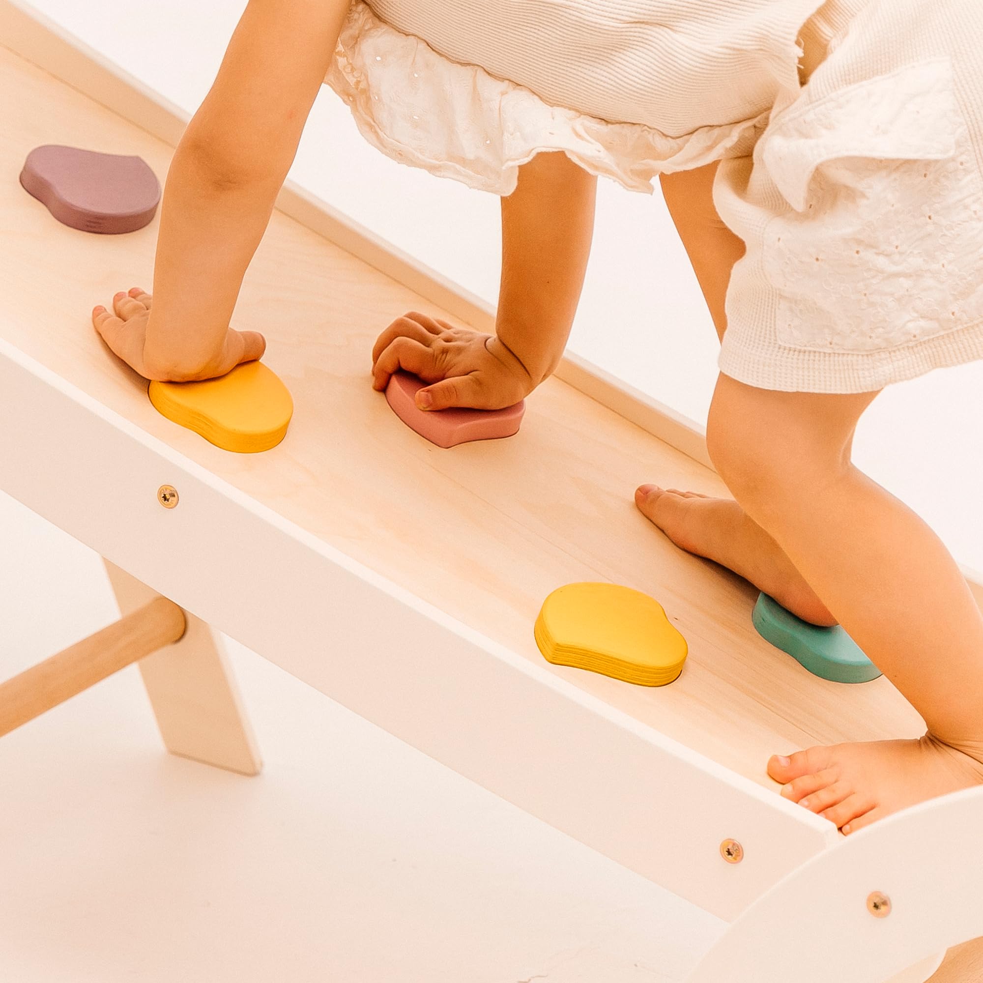Goodevas Montessori triangolo arrampicata beige cuscino 4 pezzi