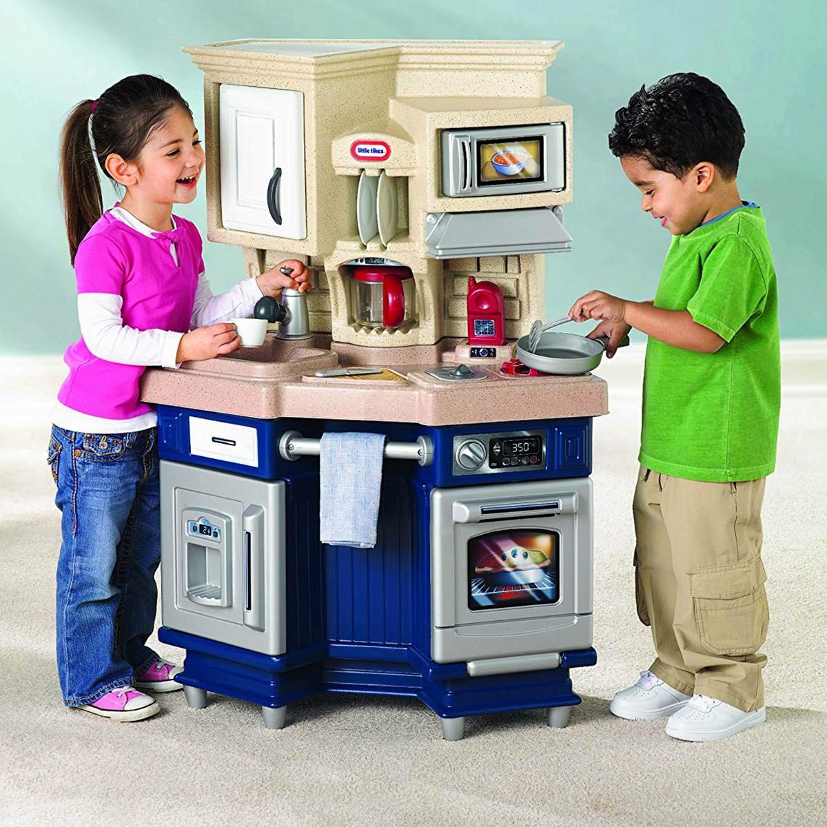 Little Tikes Pretend Play Cucina Super Chef Blu Beige 3-6 Anni