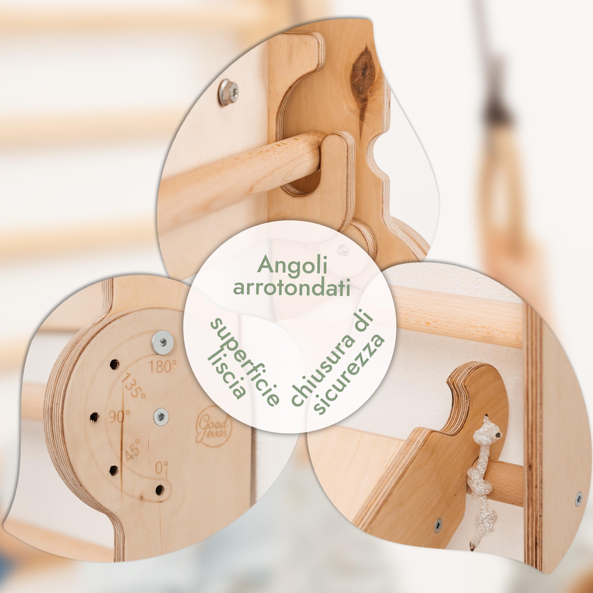 Goodevas Spalliera Svedese Palestra Arrampicata con Scivolo Legno