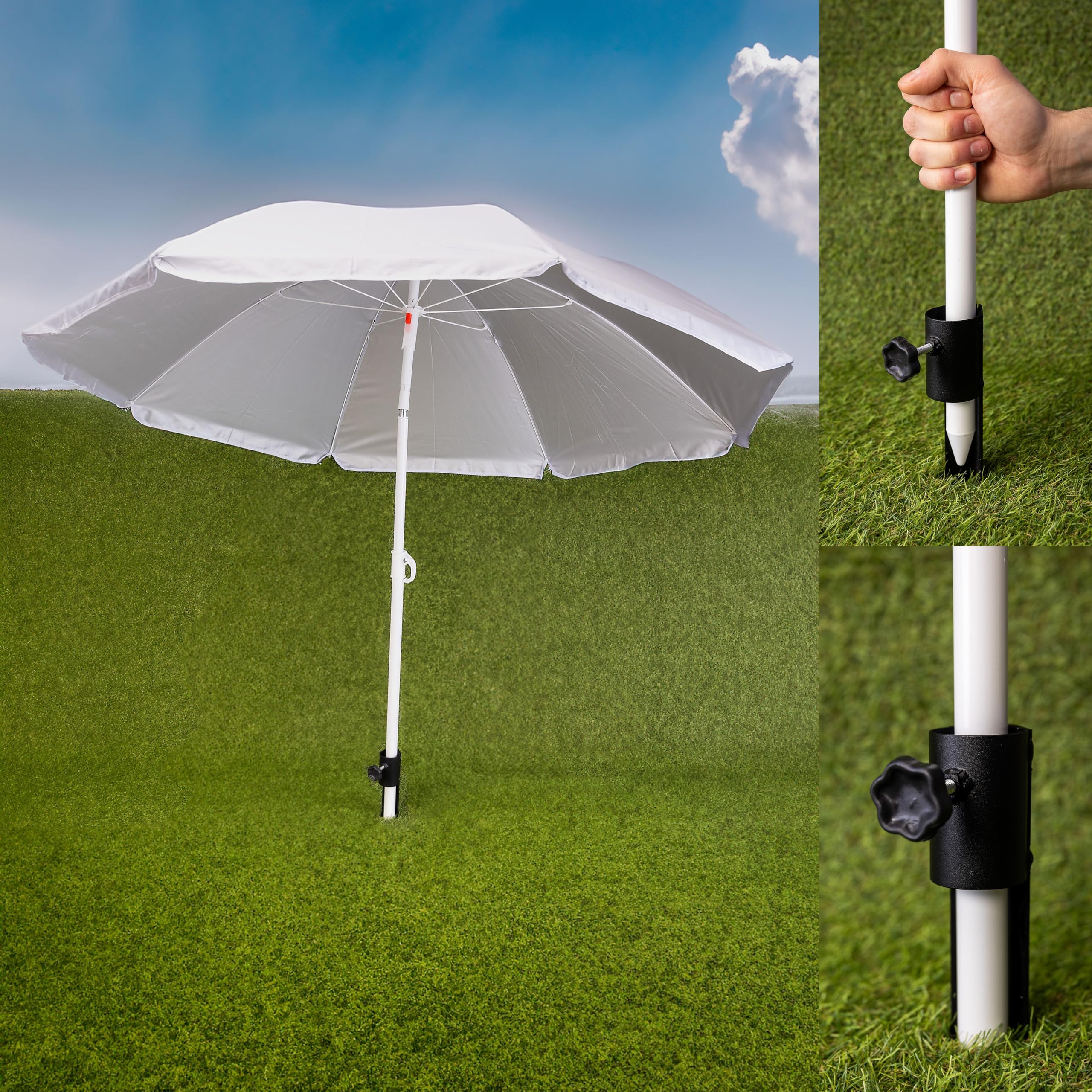 Clever Leon Supporto Ombrellone 40 cm Acciaio per Pali 10-38 mm
