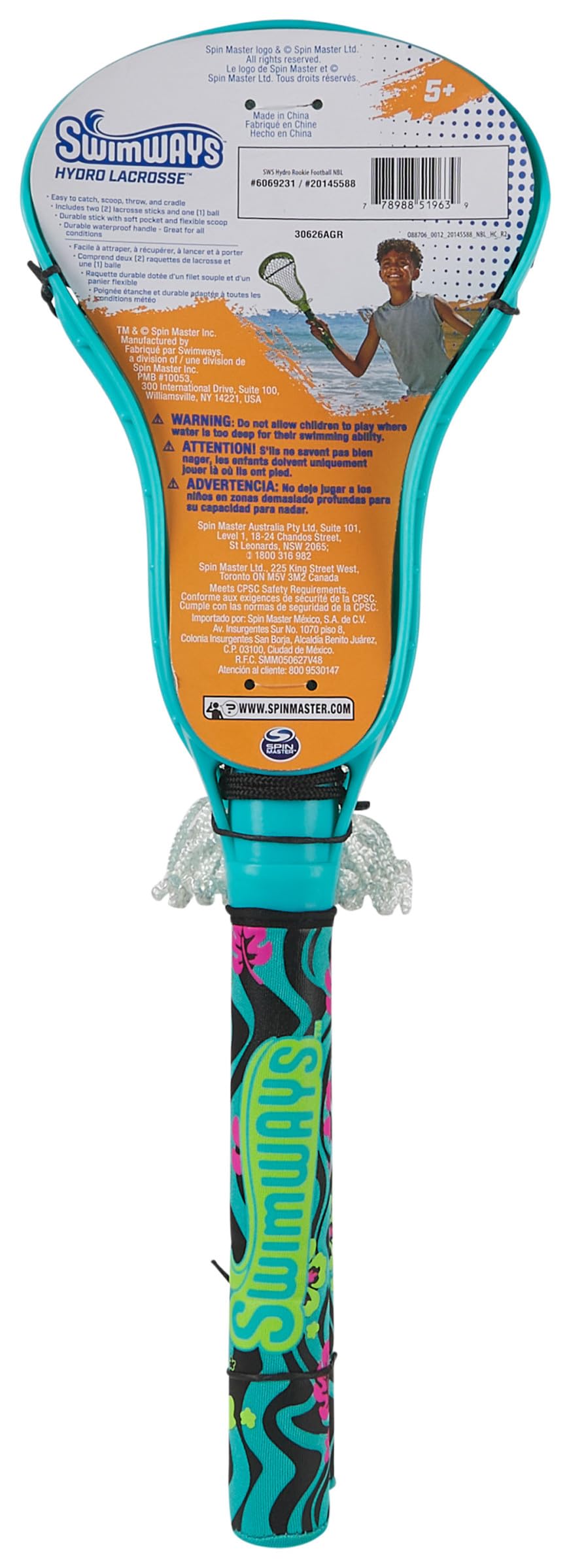 SwimWays Hydro Lacrosse gioco piscina 2 bastoni blu impermeabile