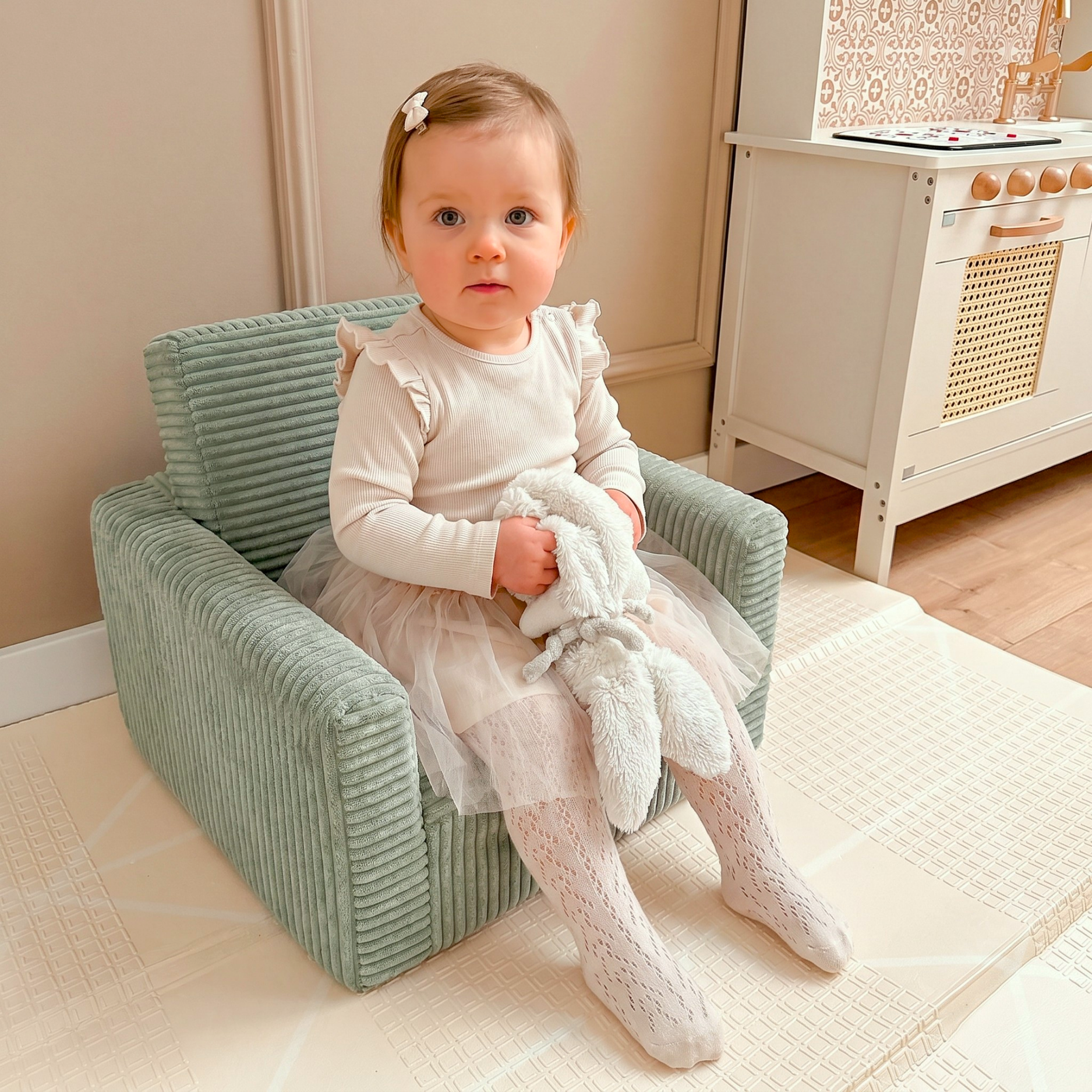 LIONHERZ Comfort Cubie poltrona bambini Salvia cord 2in1