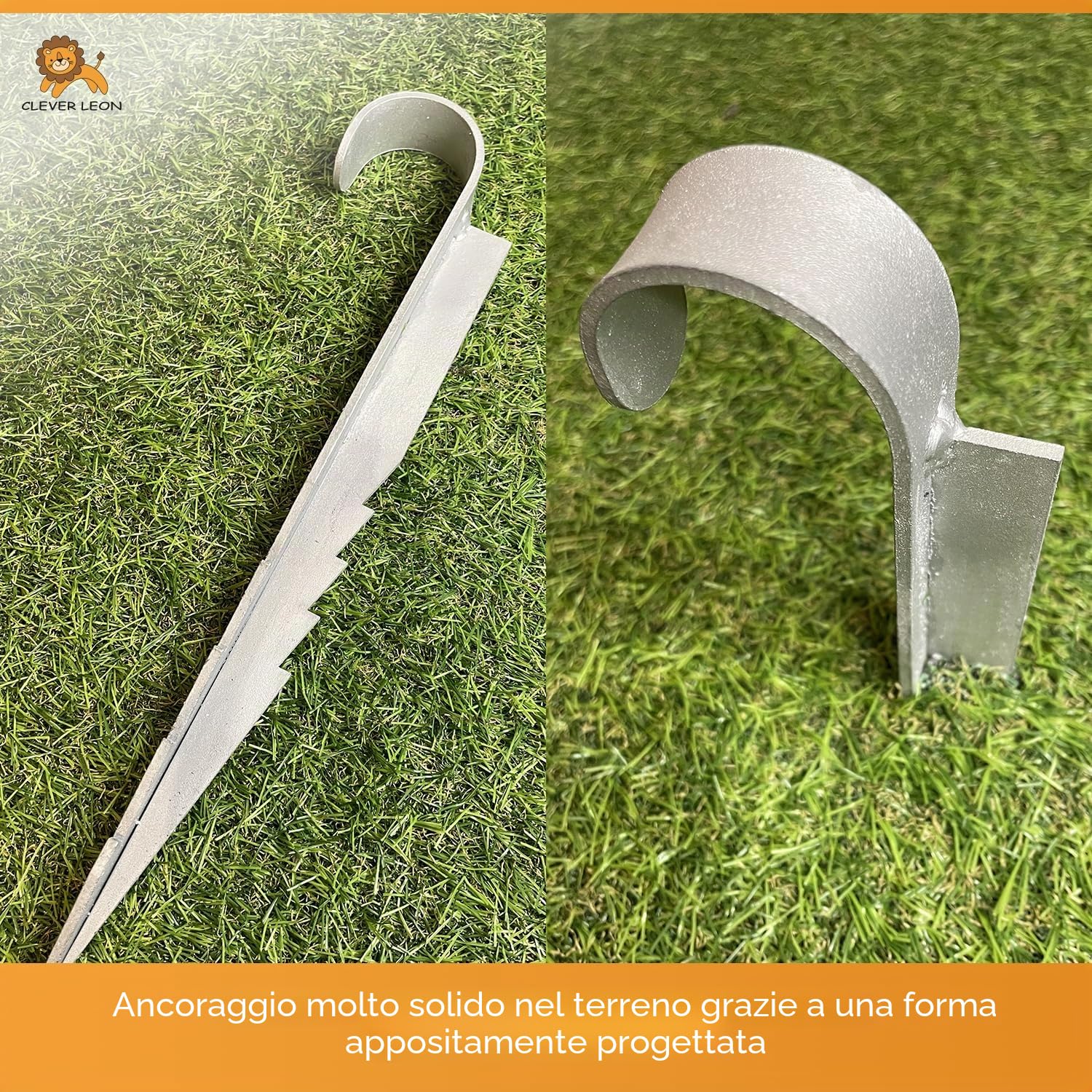 Clever Leon ancoraggio terra trampolino acciaio 4 pezzi 330mm