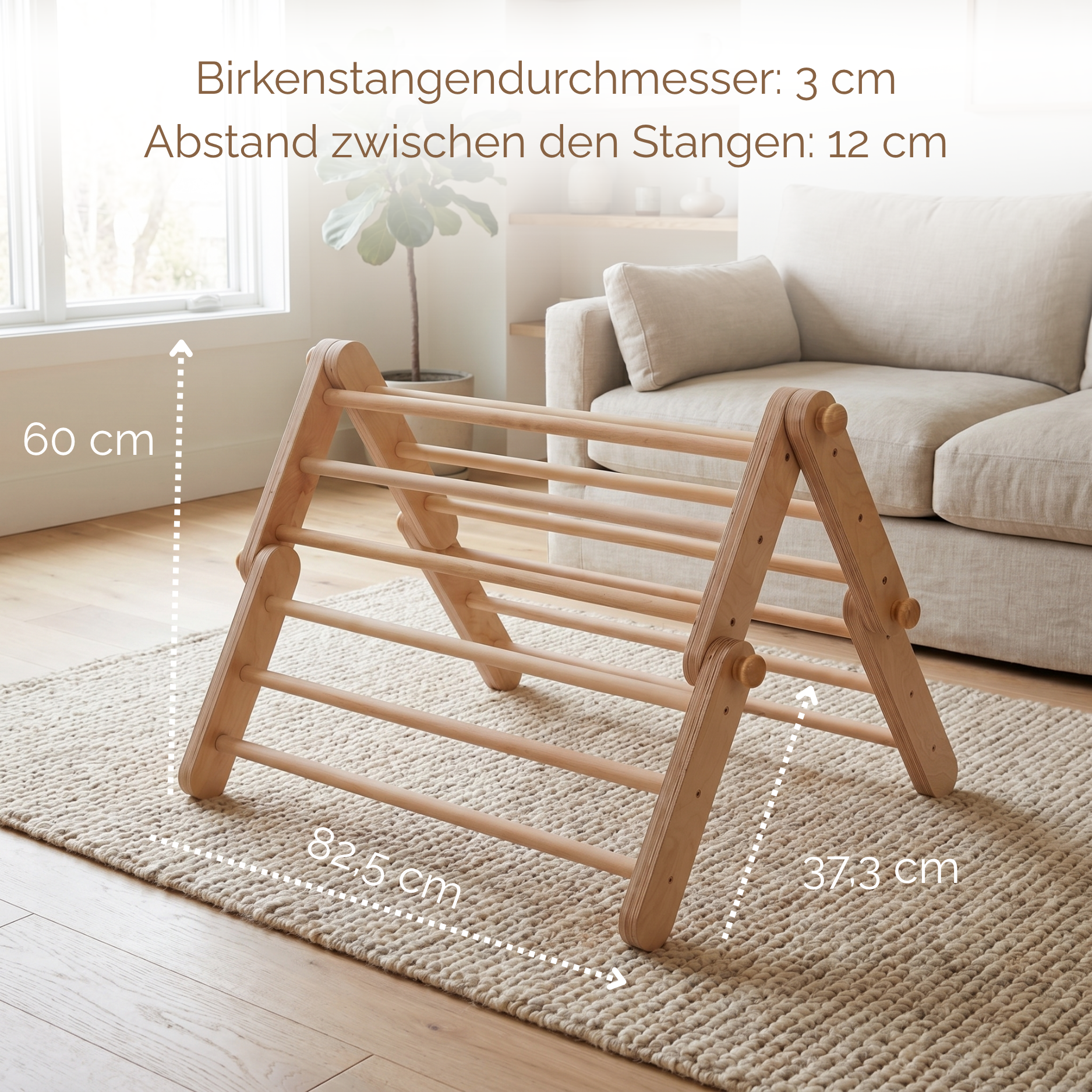 Mopitri triangolo Pikler arrampicata legno 4 segmenti rampa