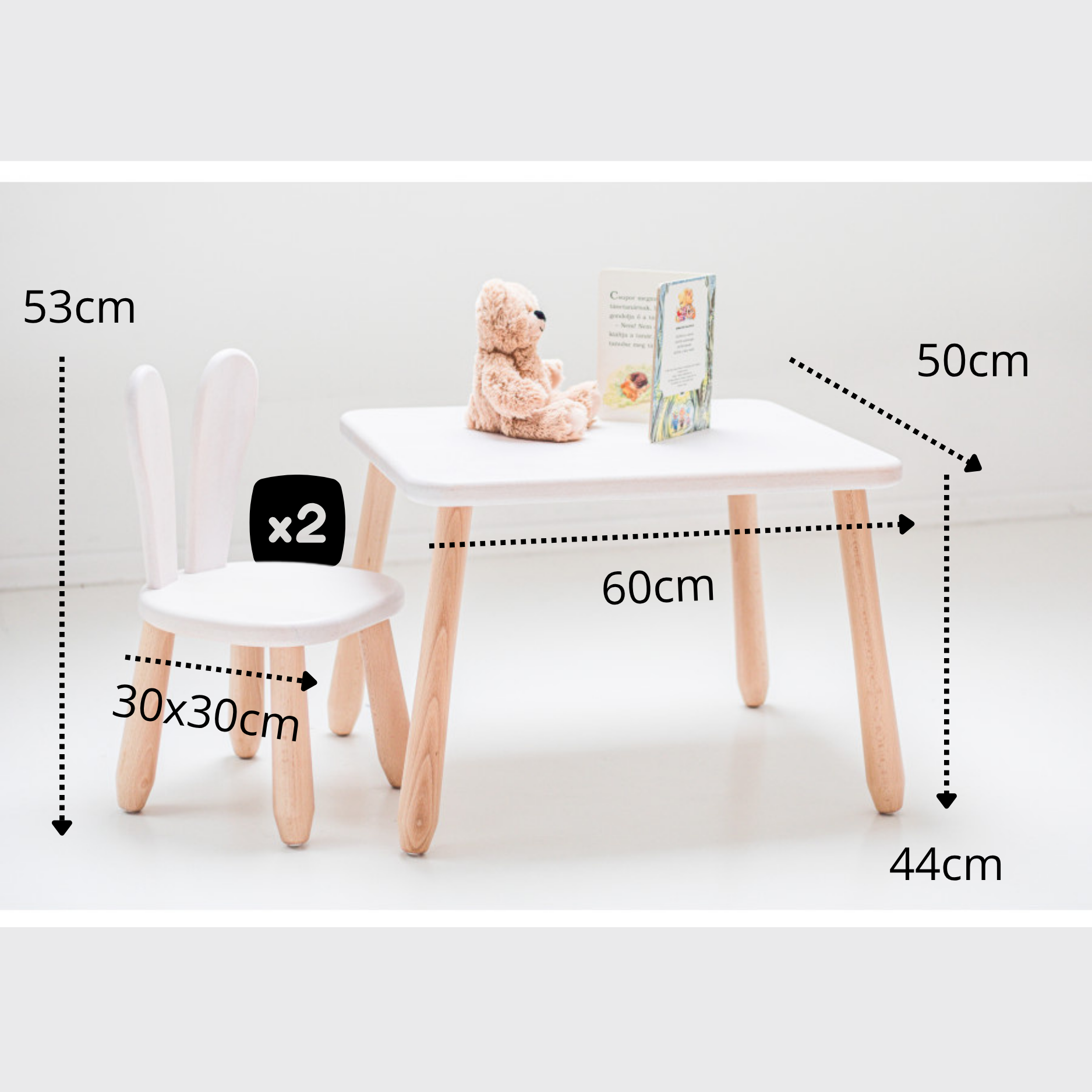 Lionherz Duo Set Bunny tavolo bambini faggio 1-5 anni