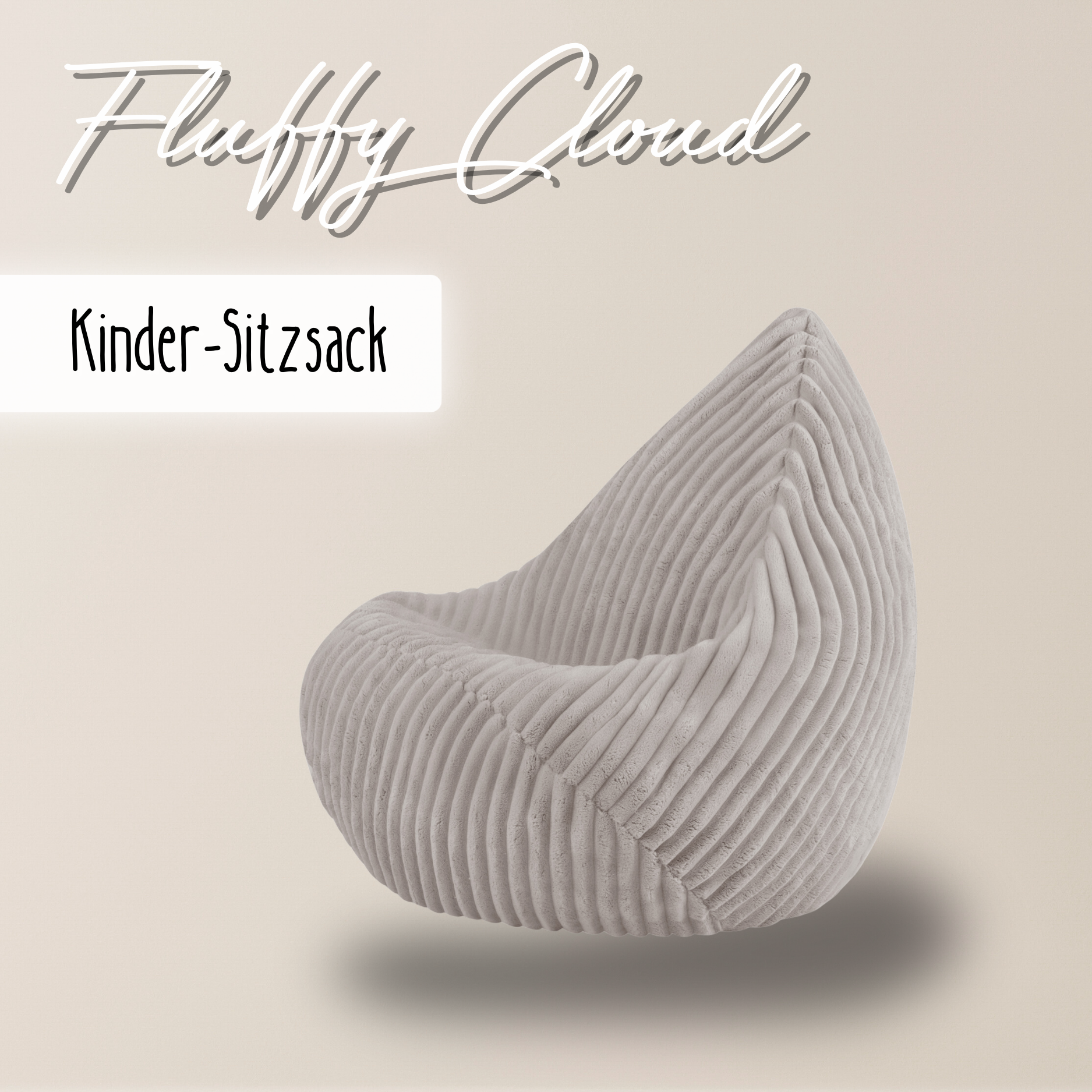 Lionherz Fluffy Cloud pouf bambino 80x85cm platino morbido