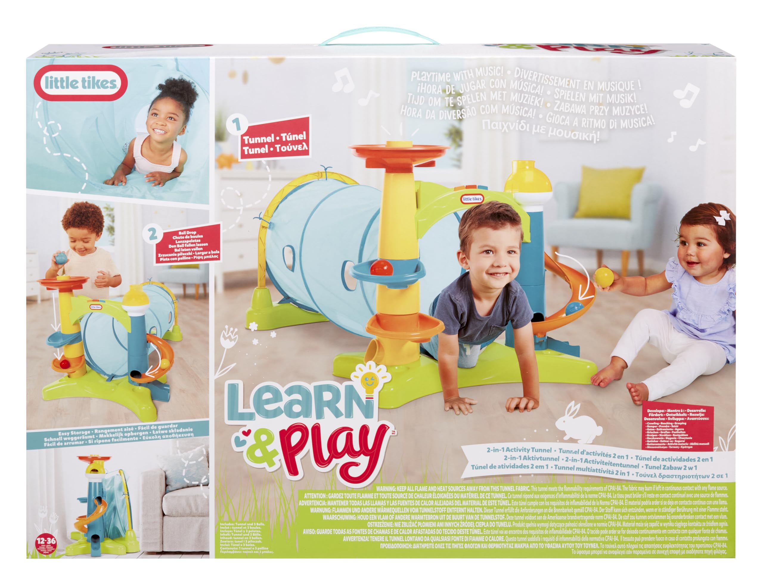 Little Tikes Tunnel Attività 2 in 1 gioco con 5 palline 1-3 anni
