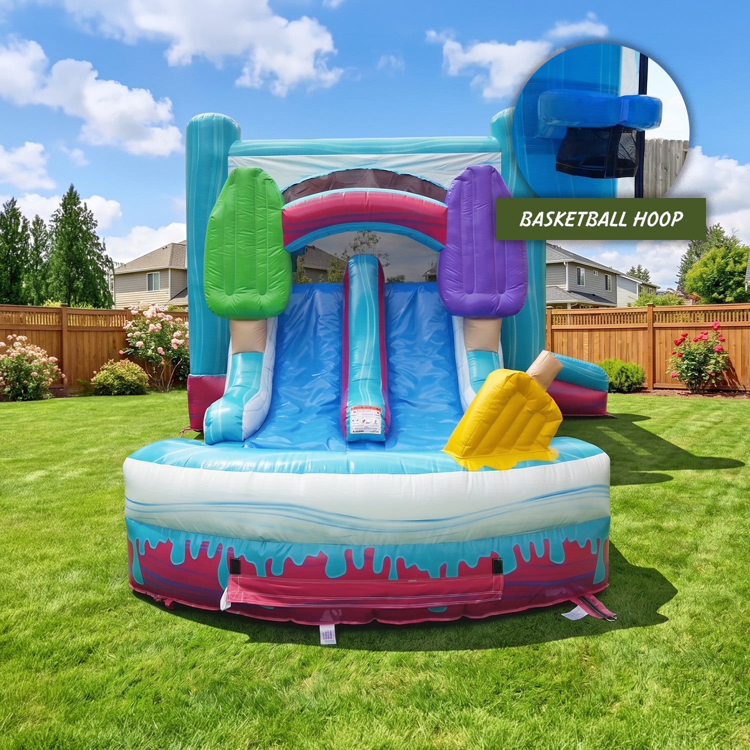 XJUMP Combos Pop Splash Castello Gonfiabile doppia pista piscina