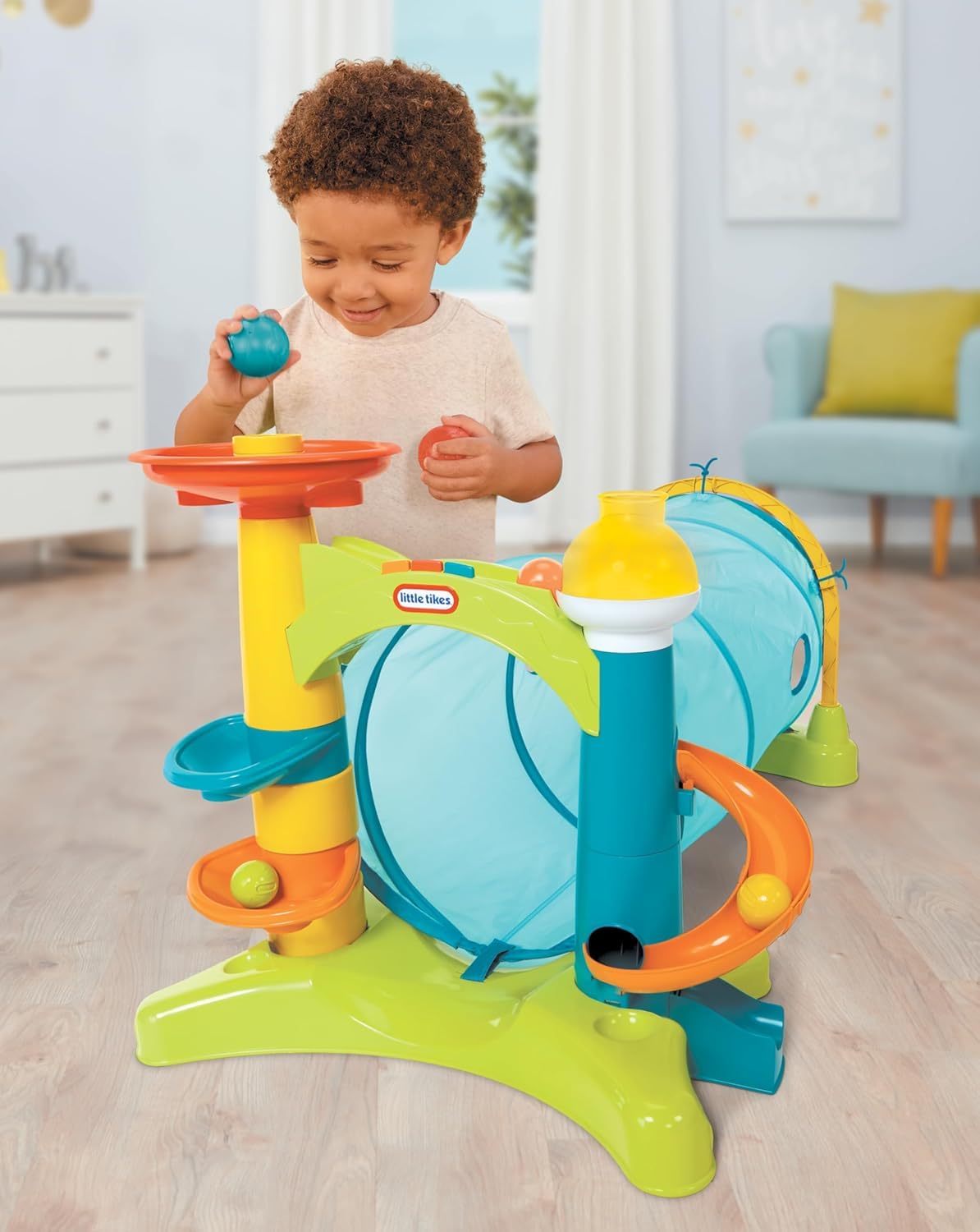 Little Tikes Tunnel Attività 2 in 1 gioco con 5 palline 1-3 anni
