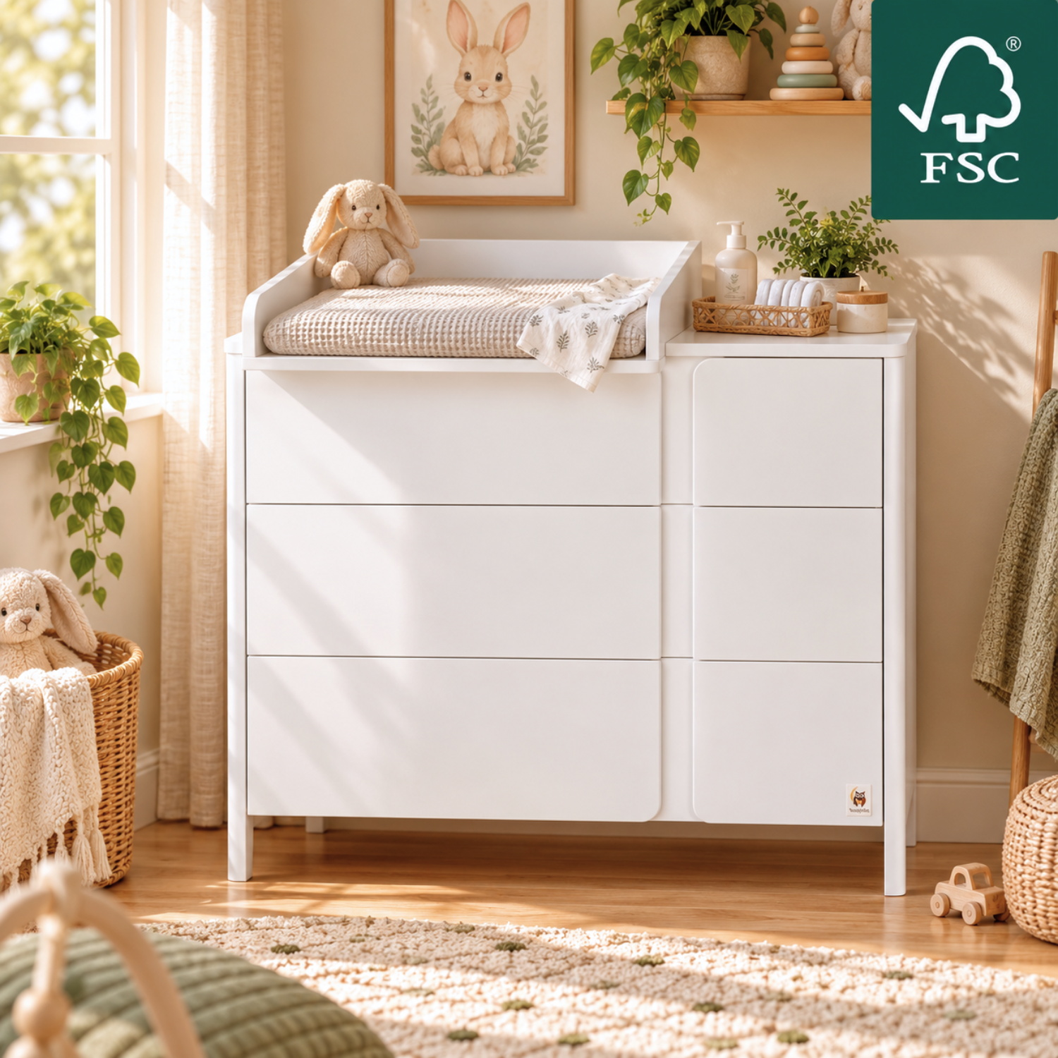 Lionherz YappyClassic Mini fasciatoio cassettiera 105x54x91 3 cassetti