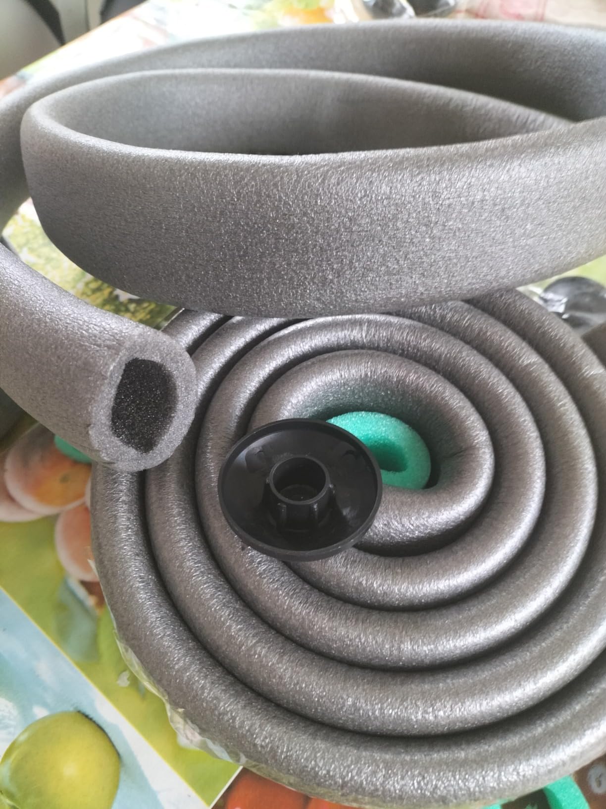 Clever Leon Tubi Schiuma Trampolino 180 cm Grigio con Tappi 6 Pezzi