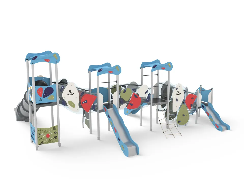 Pozza 1865 Colori Riviera struttura giochi multilivello torri scivoli