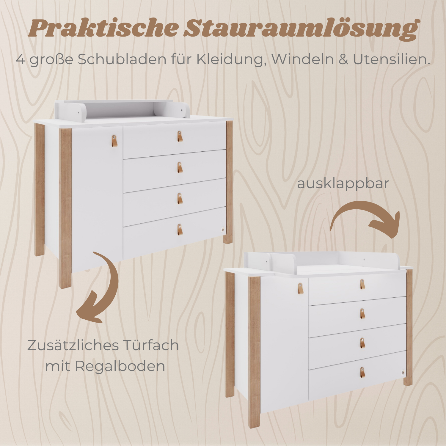 Lionherz YappyÉtude MINI fasciatoio marrone bianco