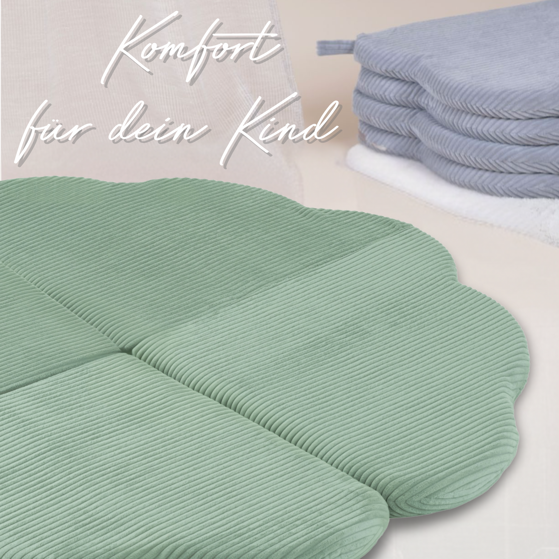 LIONHERZ Bloomy Mat Tappeto Gioco 115 cm Salvia