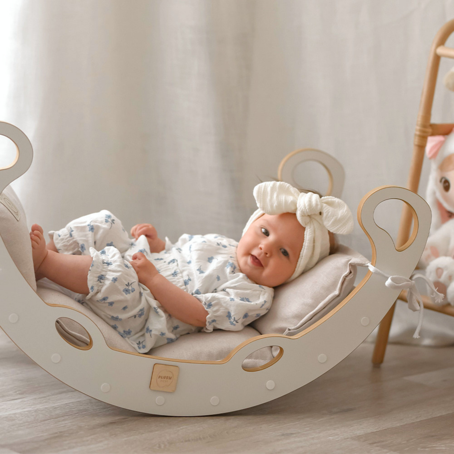 Lionherz Mini Rocker 2in1 dondolo crema 75x39x40 cuscino