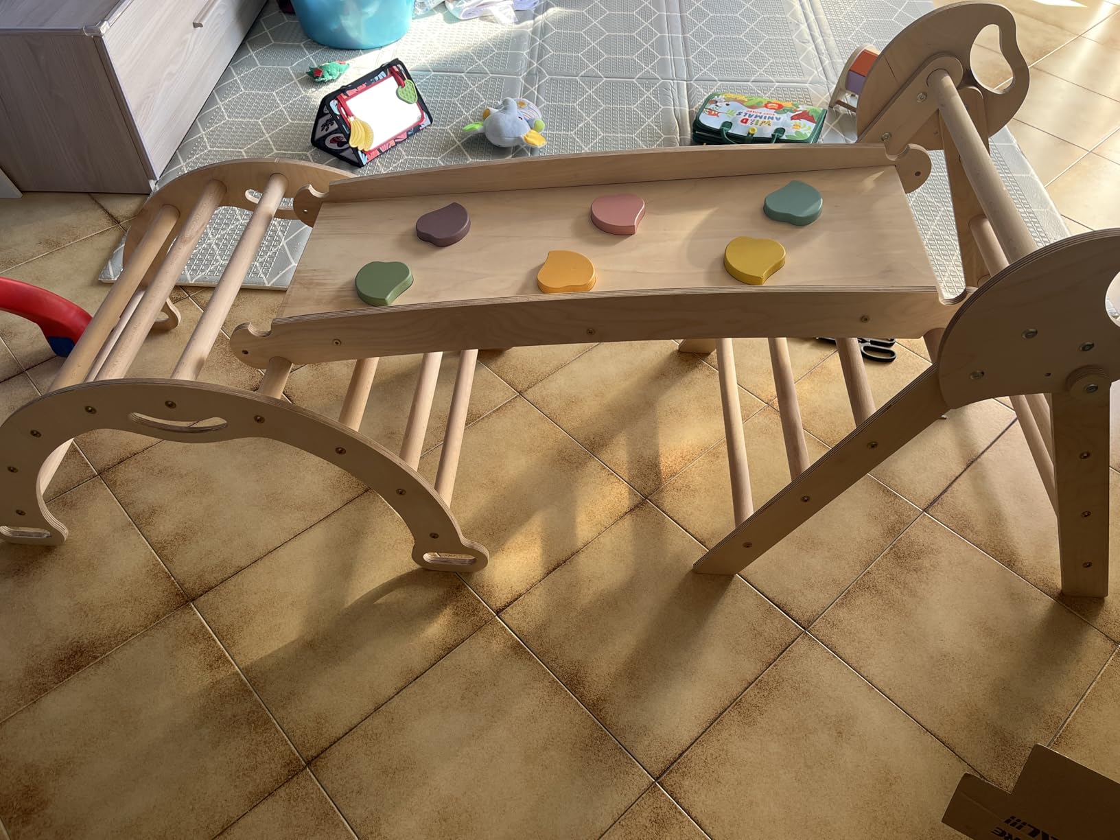 Goodevas Montessori triangolo arrampicata beige cuscino 4 pezzi
