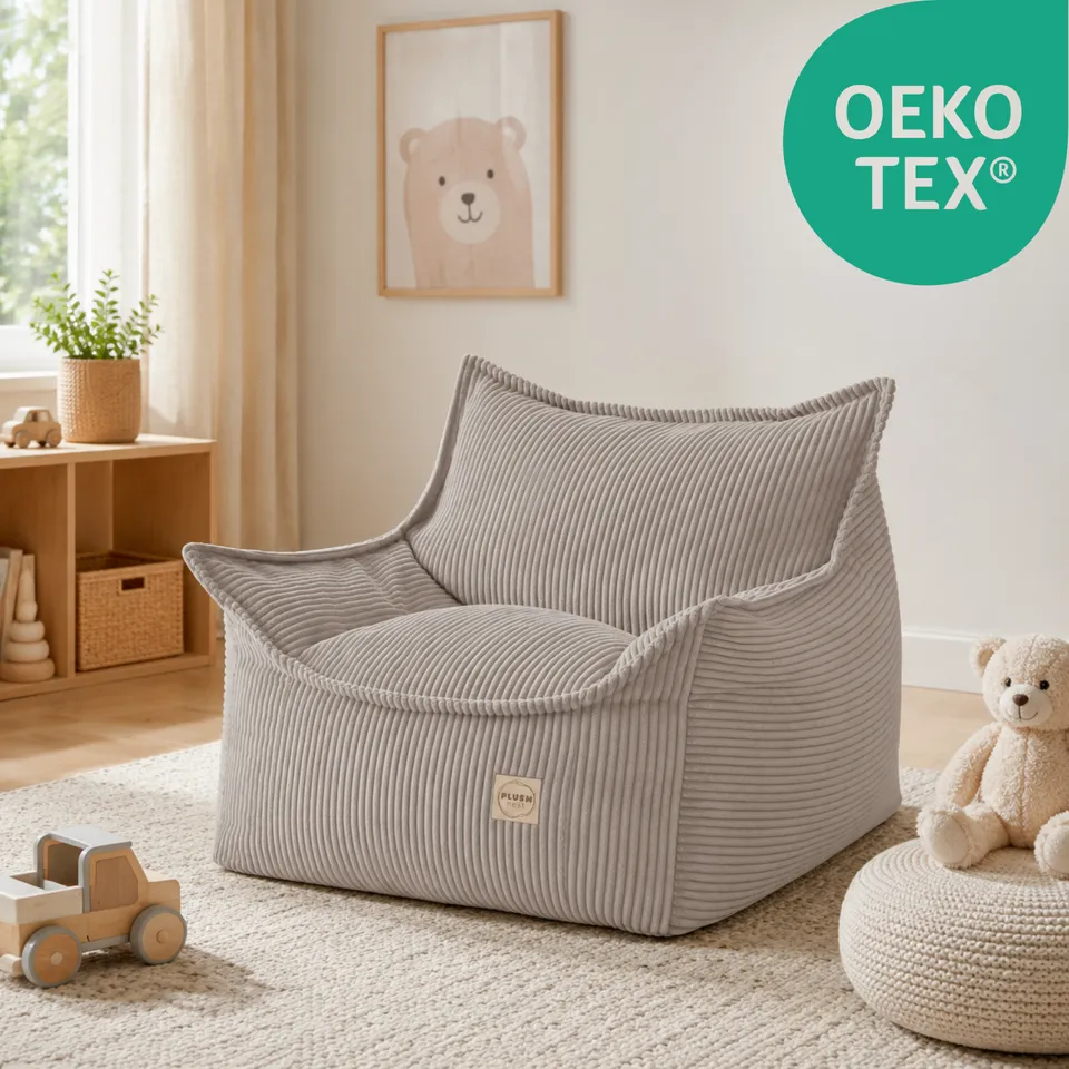 LIONHERZ Cordy Throne Poltrona Bambini Taupe 80x73x58cm Cord