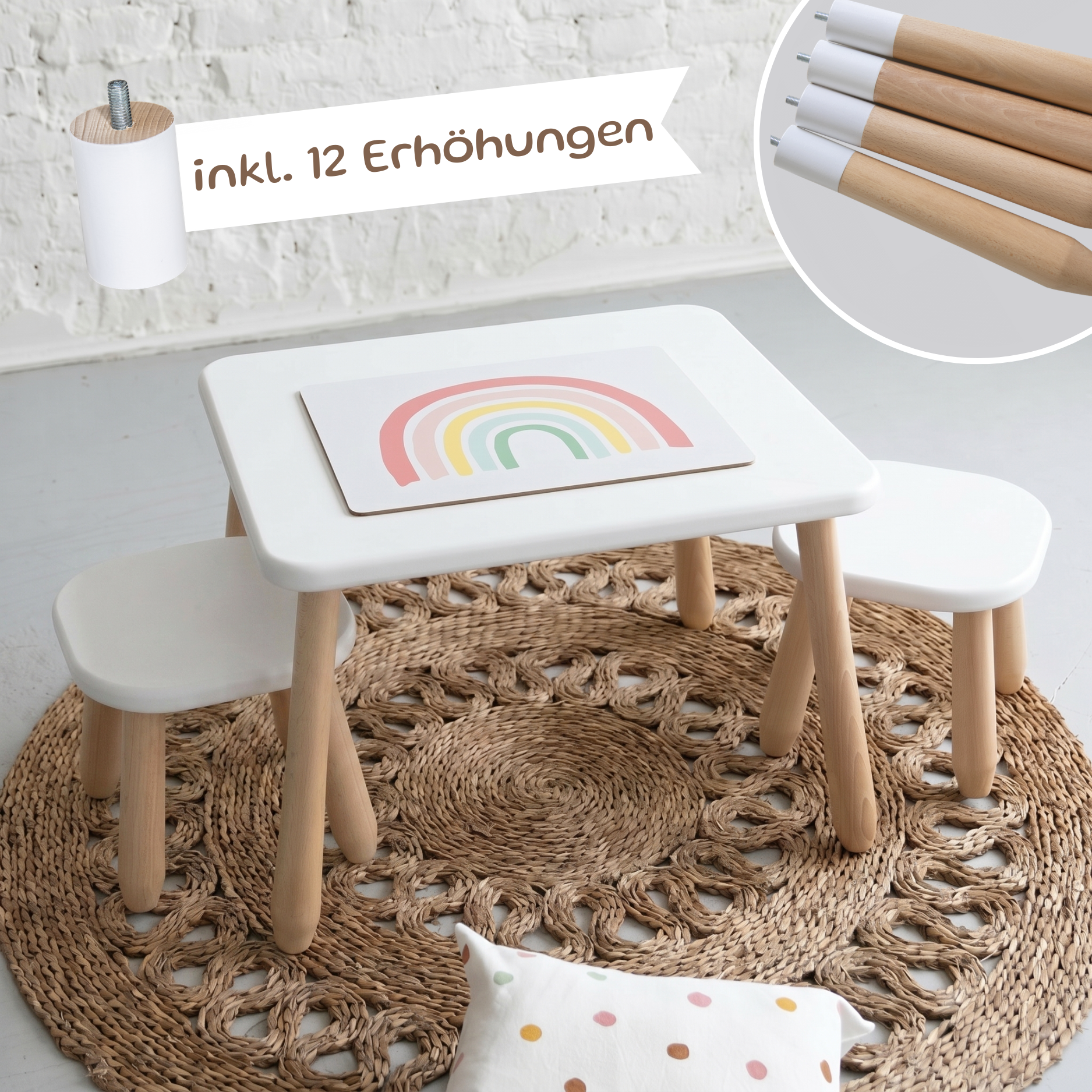 LIONHERZ Minimal Duo Set tavolo bambini faggio 1-5 anni