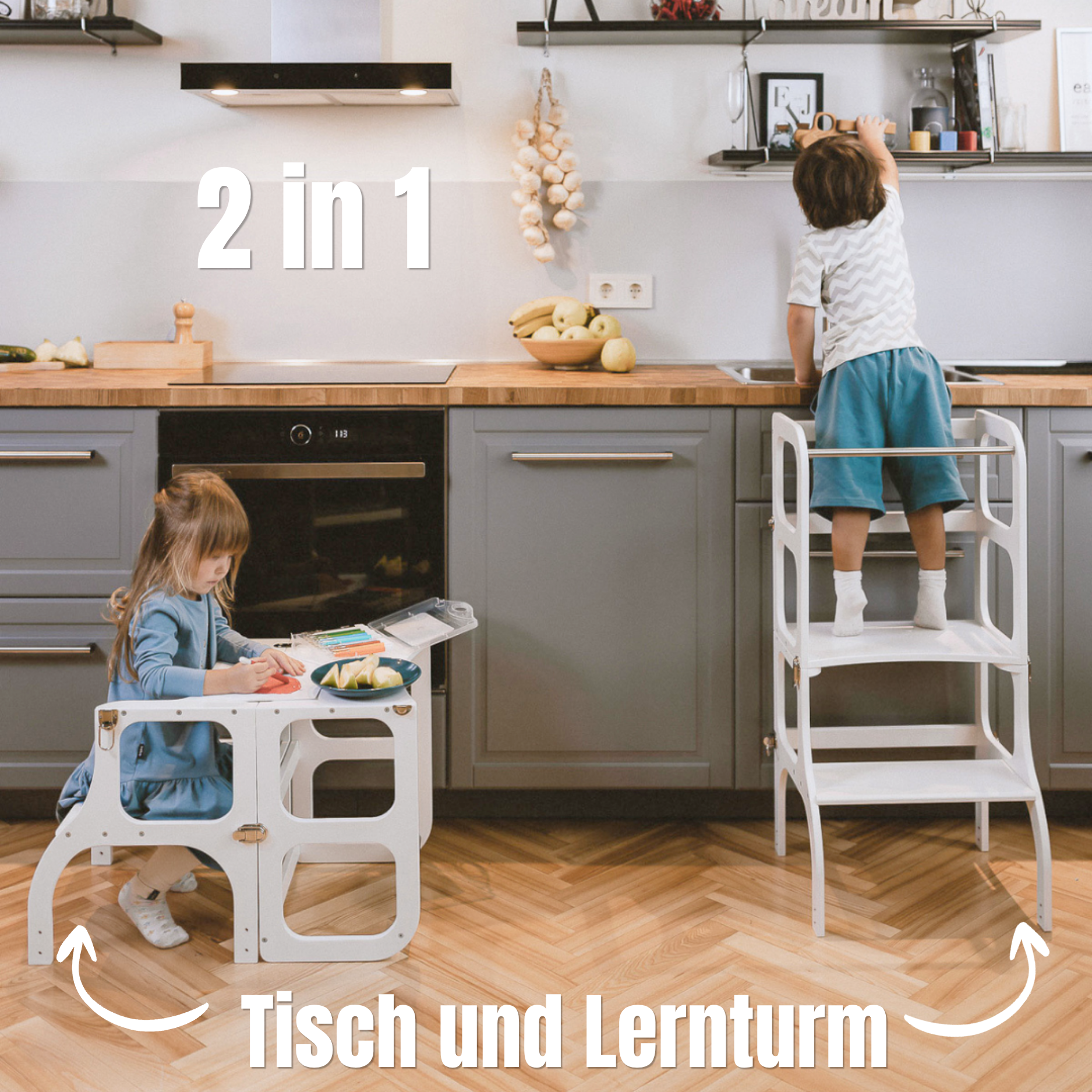 Lionherz STEP'n'SIT torre montessori 2in1 bianca