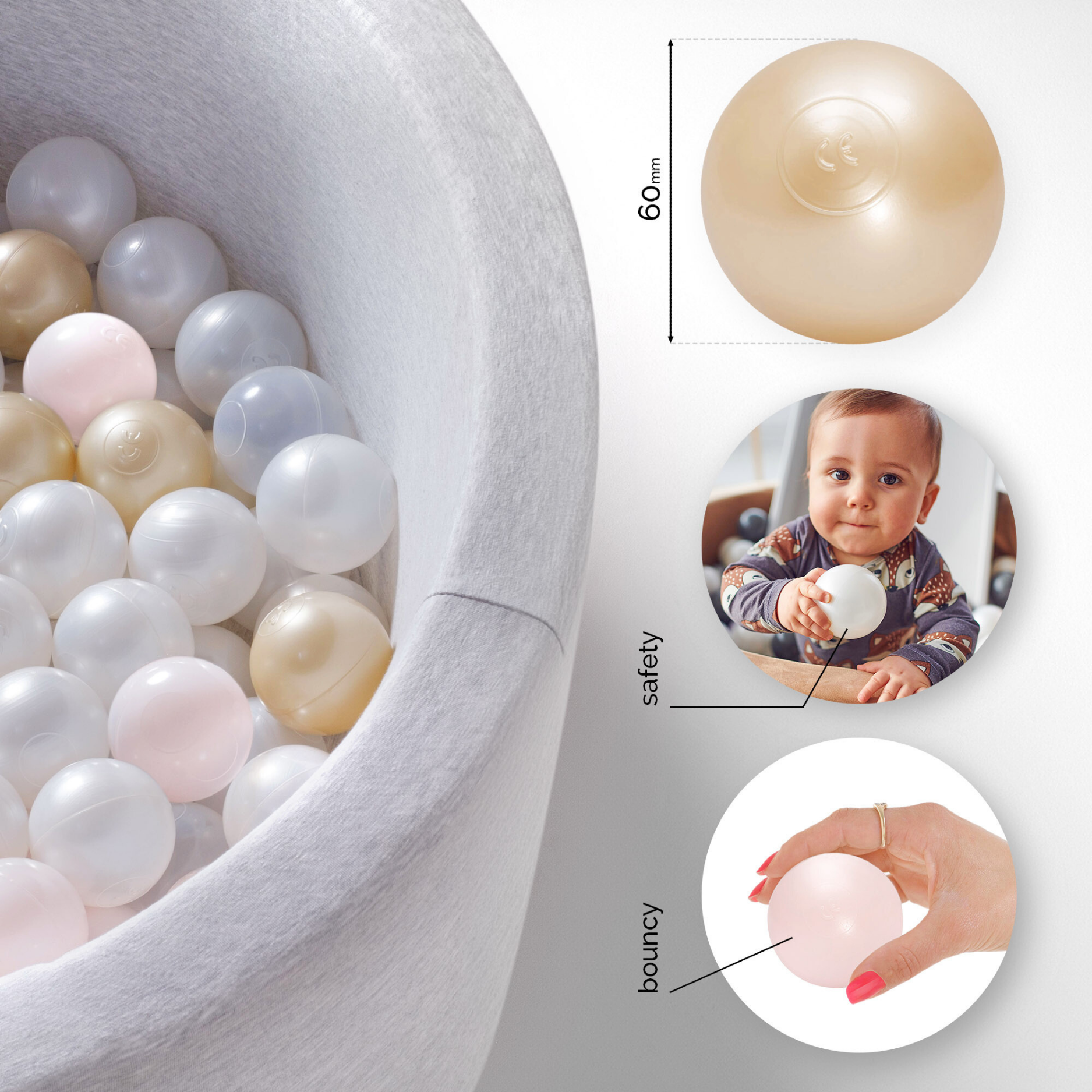 LIONHERZ Dreamy Balls Palline Piscina 200 Pezzi 6 cm