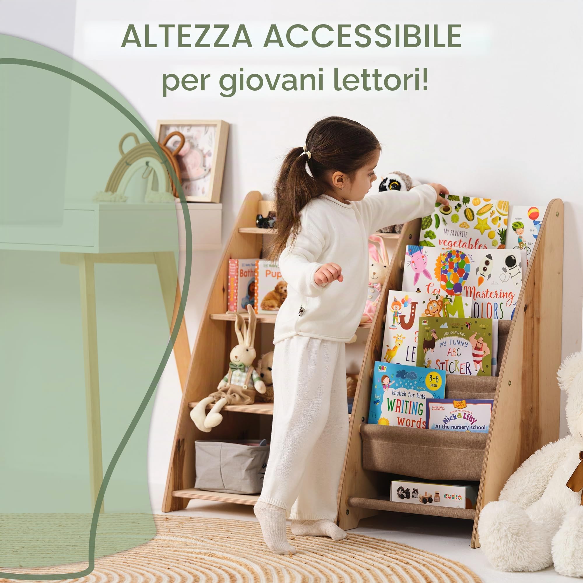 Goodevas Mensola Cameretta libreria bambini legno beige media