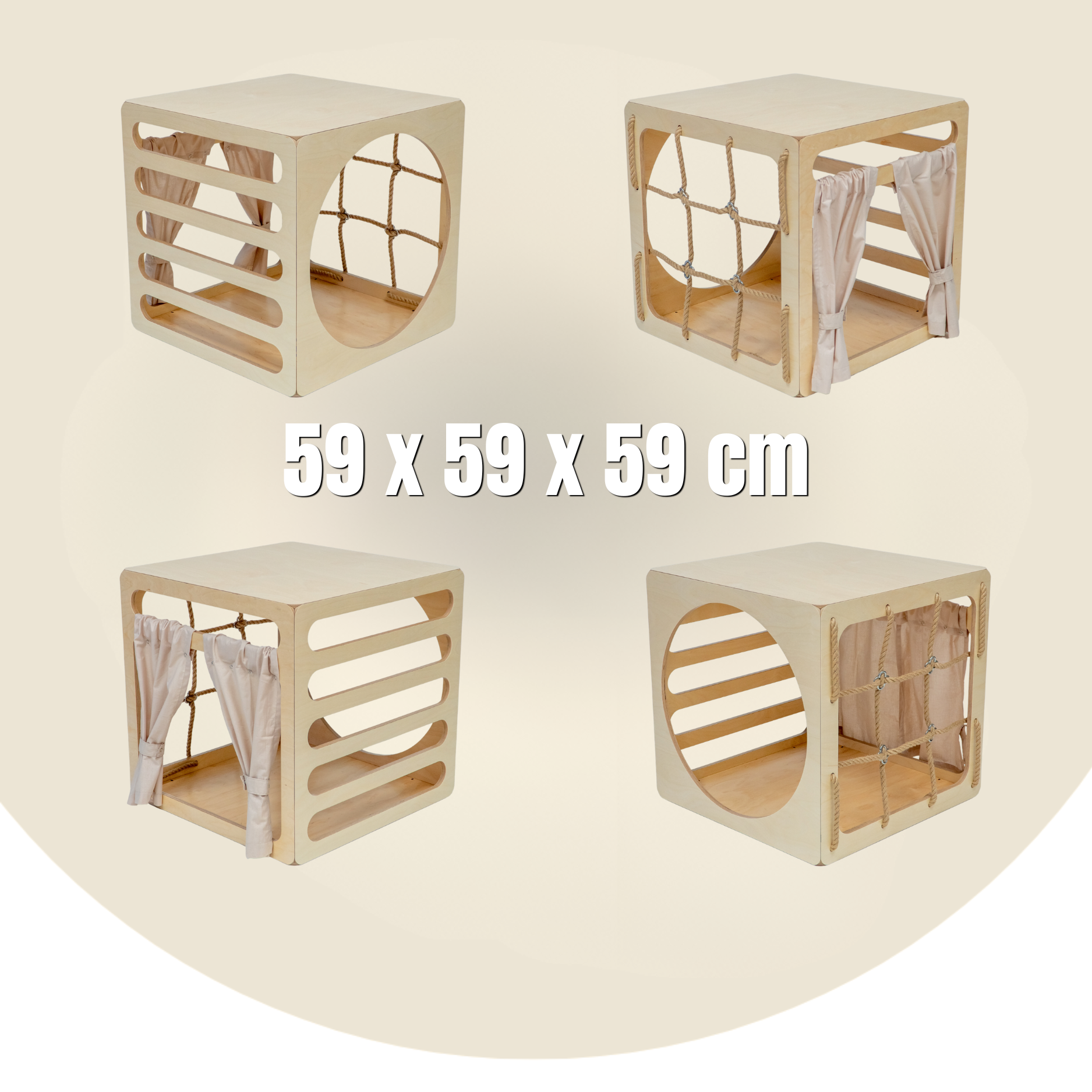Cubitri cubo Pikler casetta arrampicata legno montessori