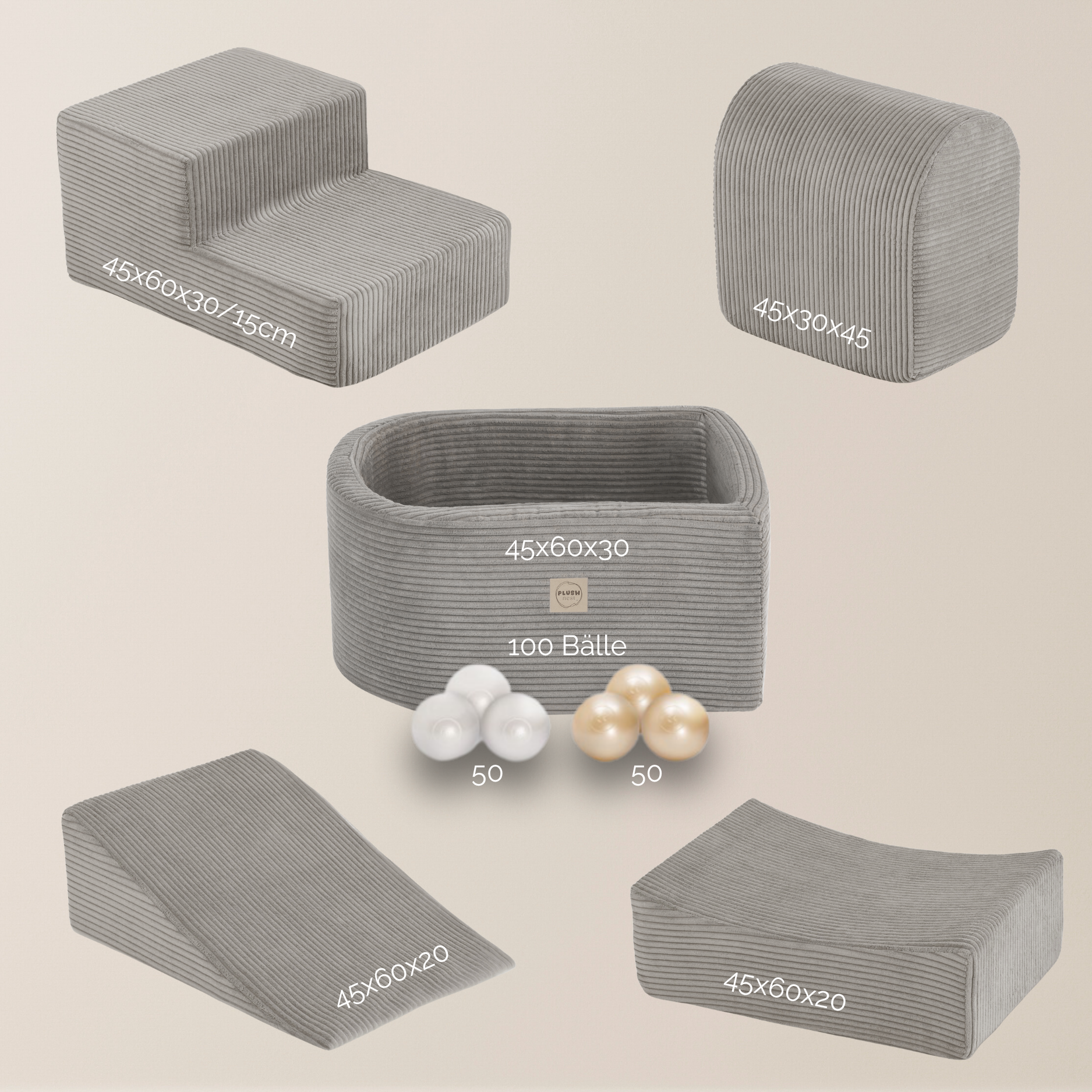 Lionherz Mini Castle set gioco morbido taupe 100 palline