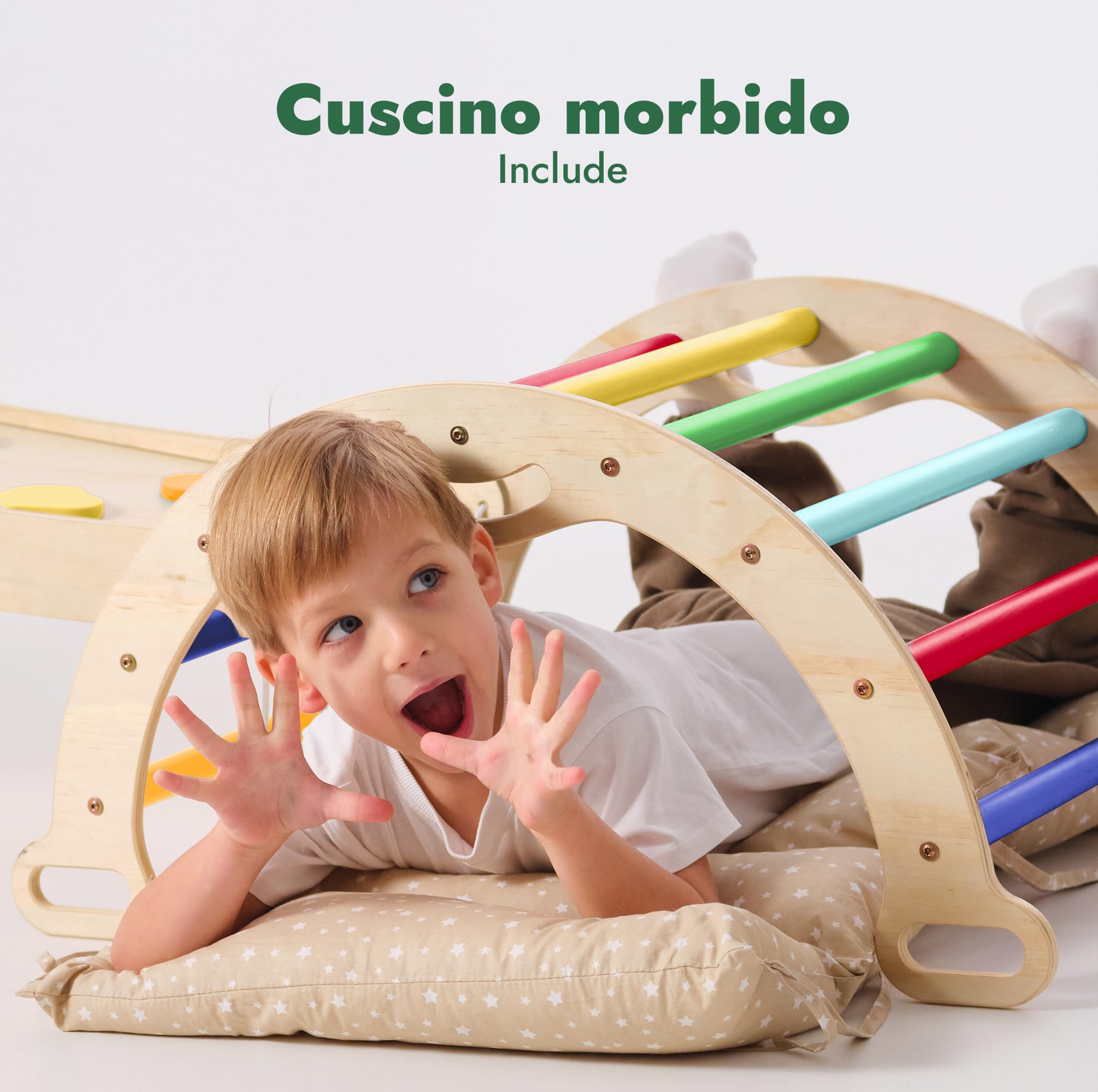 Goodevas Set Arrampicata Montessori 5in1 Legno 1-3 Anni