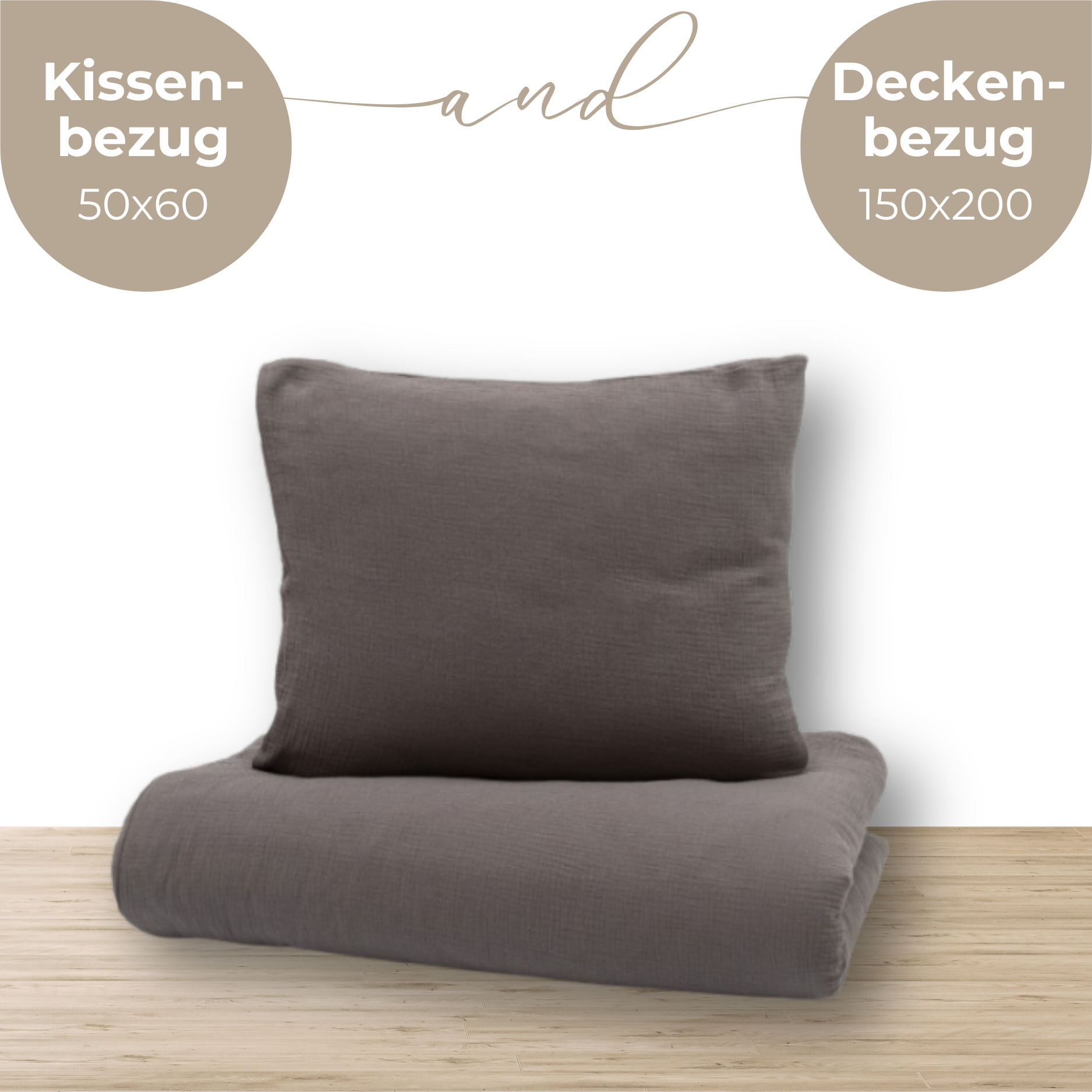 LIONHERZ YappyMuslin biancheria letto Silbergrau 100% cotone