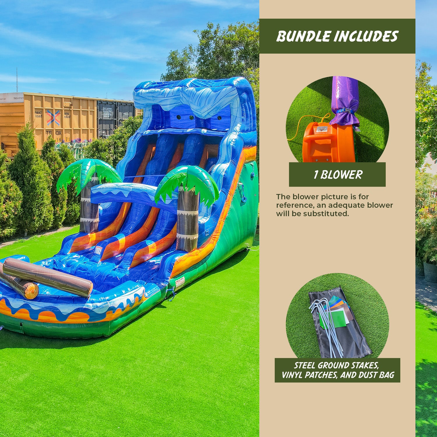 XJUMP Jungle Falls 17 scivolo gonfiabile acqua doppia corsia piscina