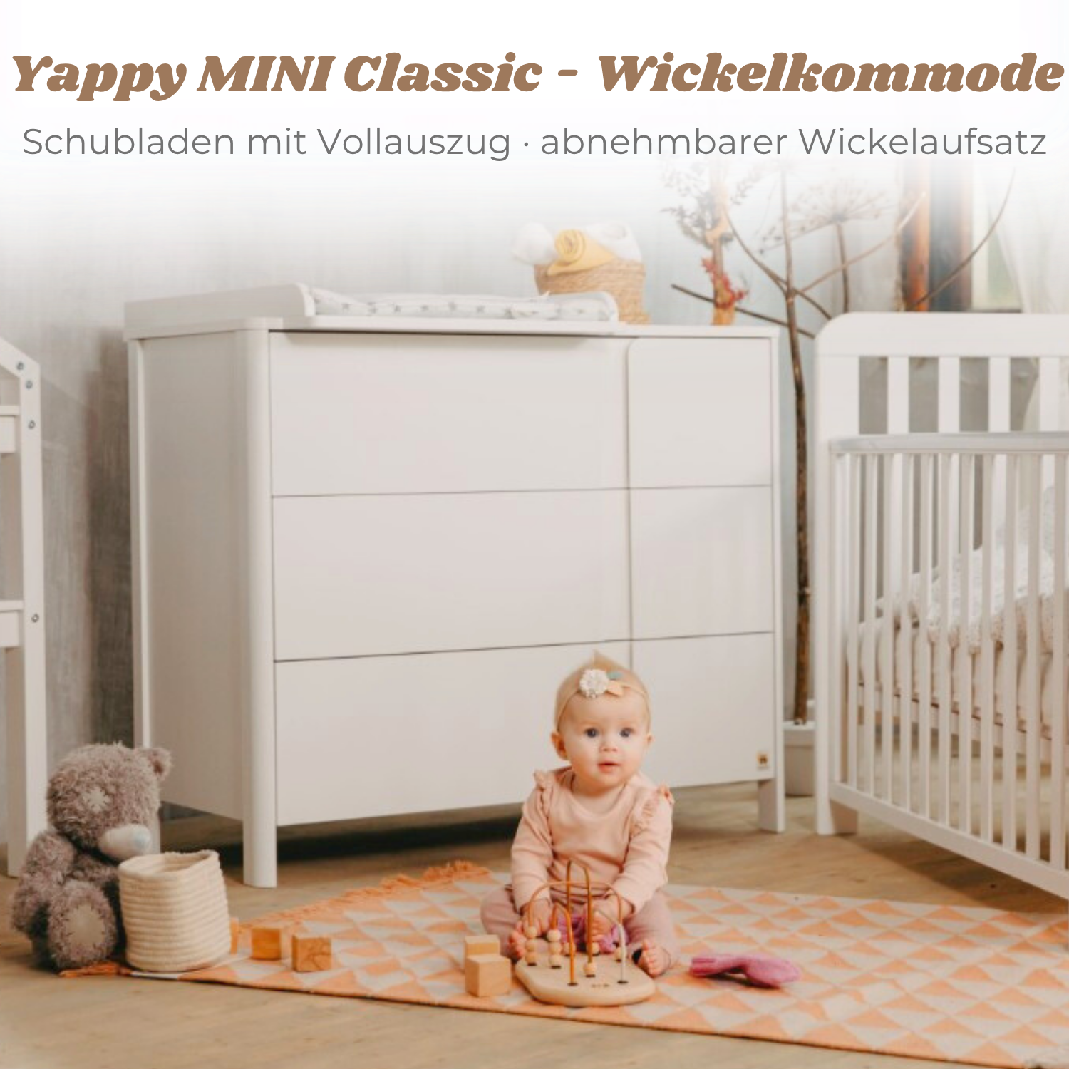 Lionherz YappyClassic Mini fasciatoio cassettiera 105x54x91 3 cassetti
