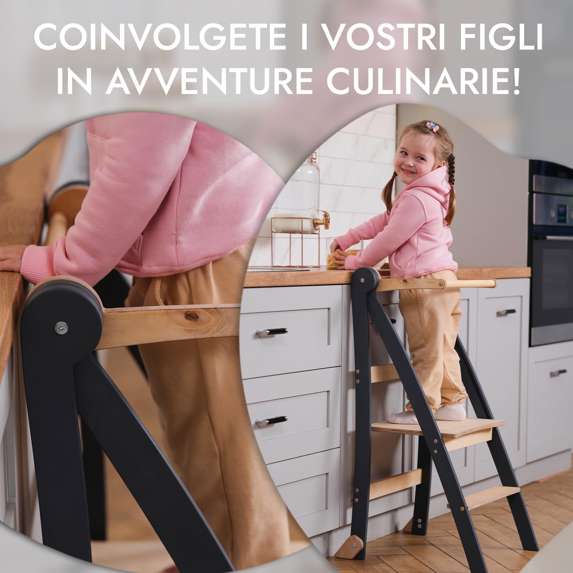 Goodevas Torre di Apprendimento torre pieghevole legno salvaspazio