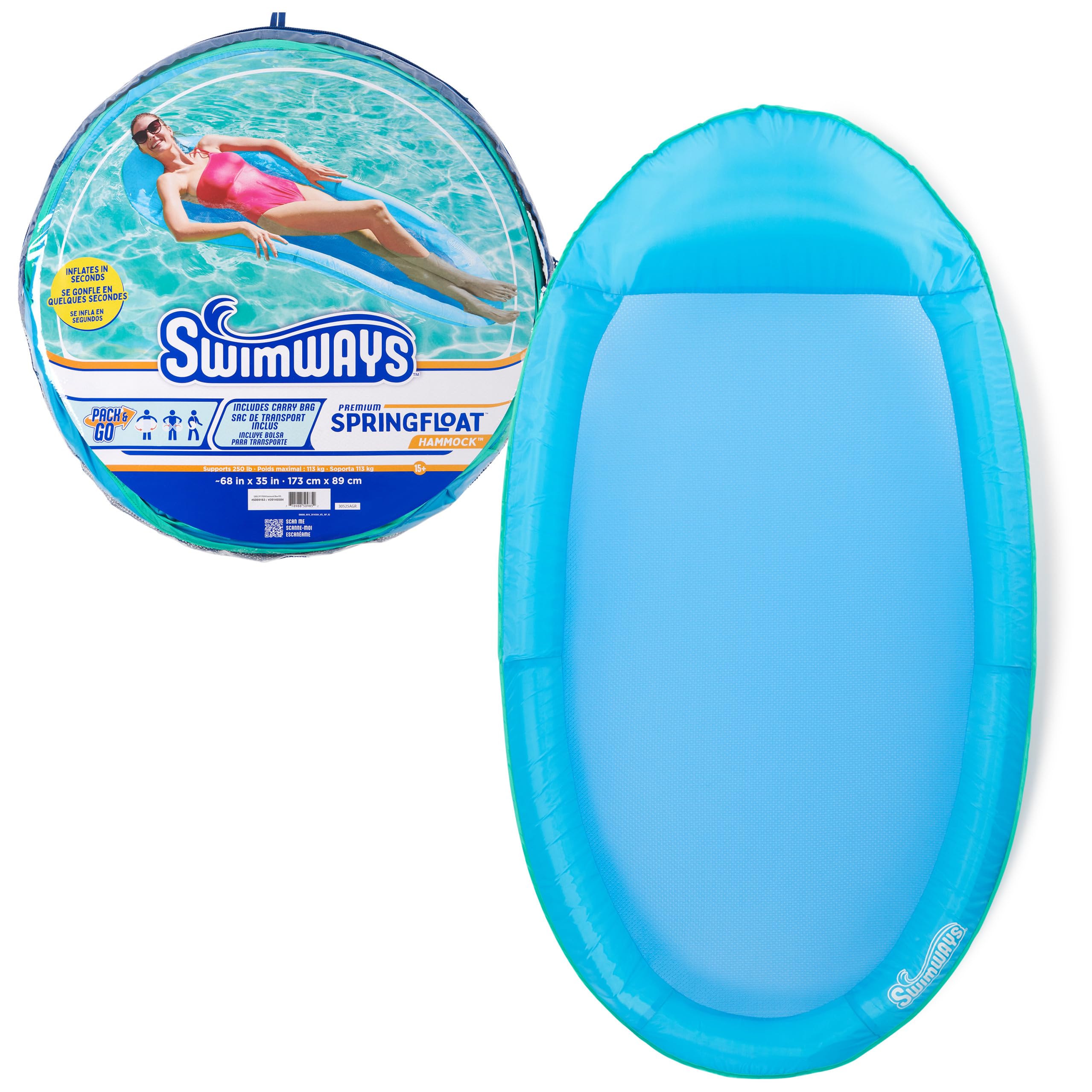 Swimways Spring Float Amaca Gonfiabile Adulti 172 cm fino 113 kg
