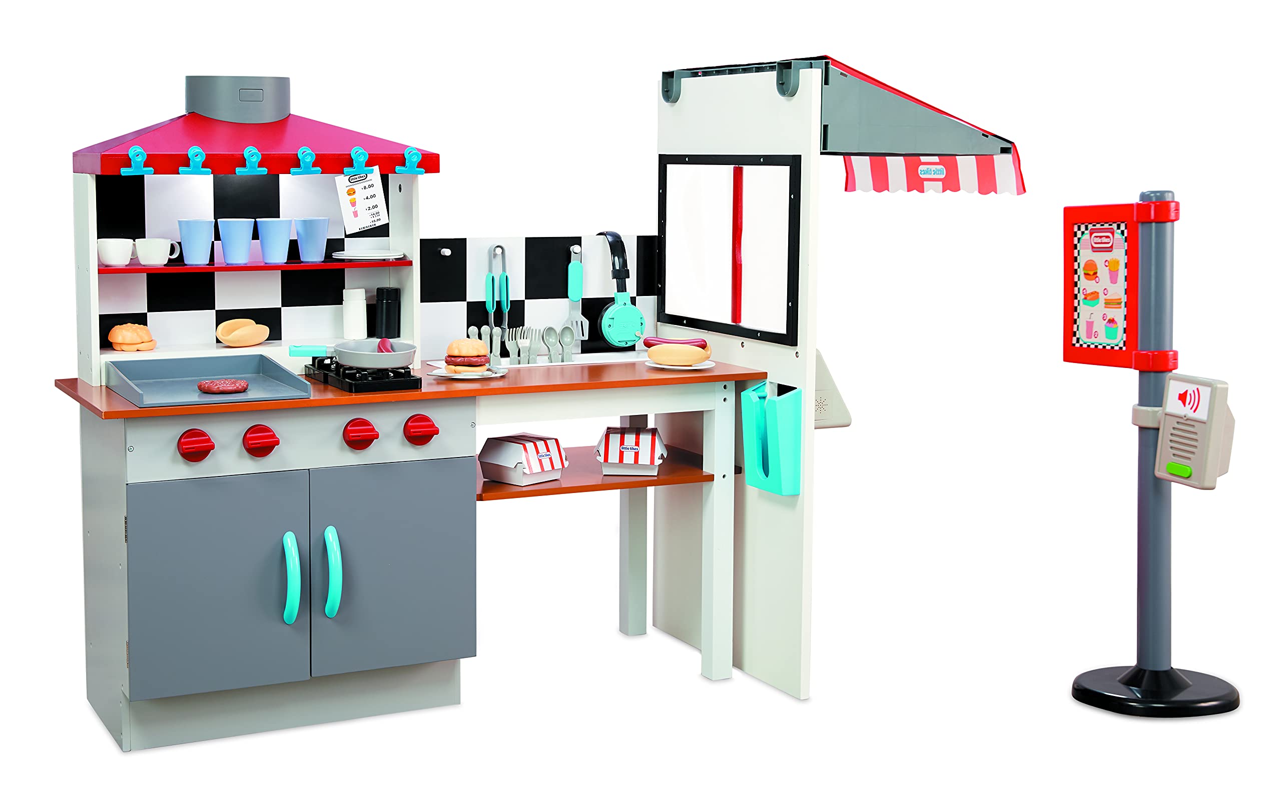 Little Tikes Real Wood Ristorante Drive-Thru Cucina Legno 40 Pezzi