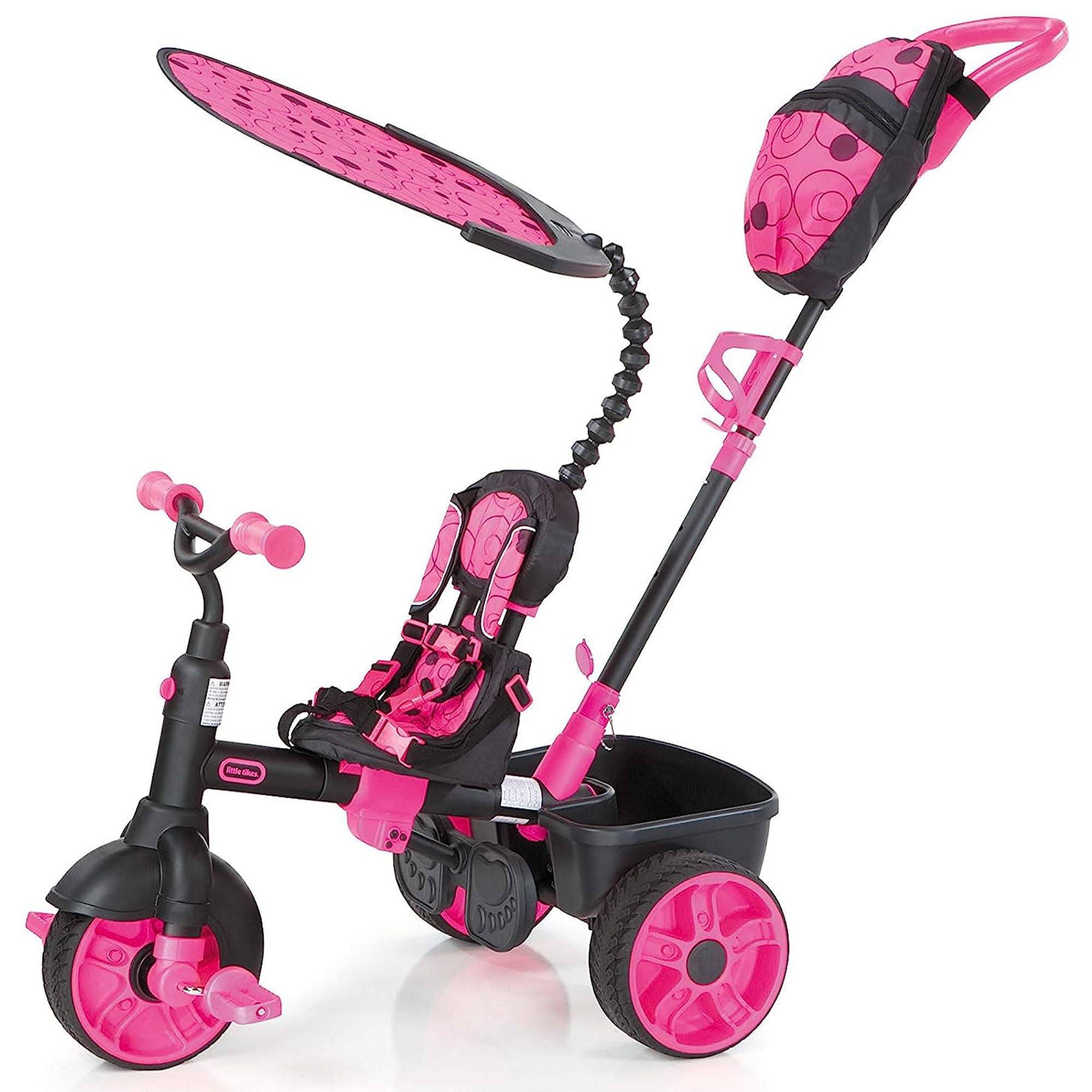 Little Tikes Deluxe 4-in-1 triciclo bambini rosa neon