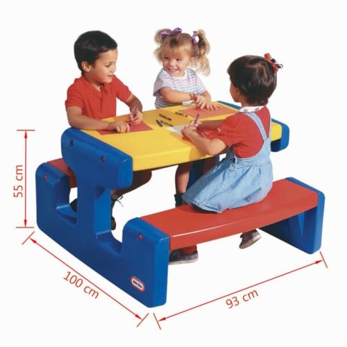 Little Tikes Tavolino Picnic Grande 6 bambini colori primari