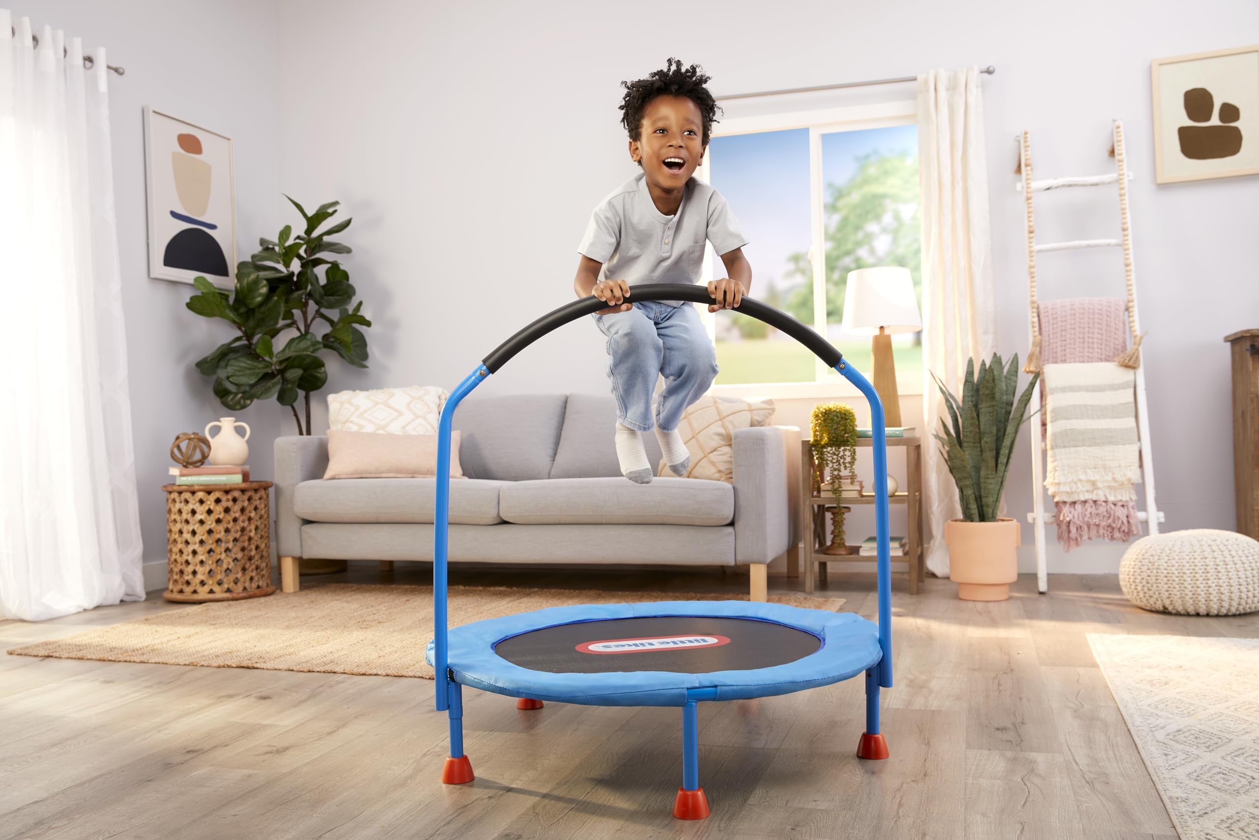 Little Tikes Active Play Trampolino 3 Piedi con Barra da Interno