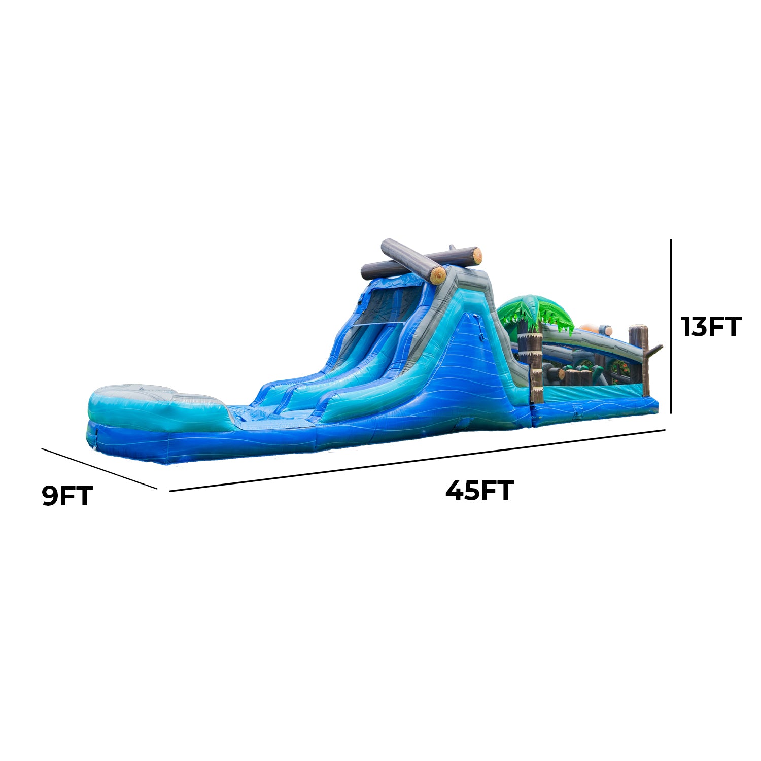 XJUMP Obstacle Courses Tropical 45' Castello Gonfiabile con Soffiatore