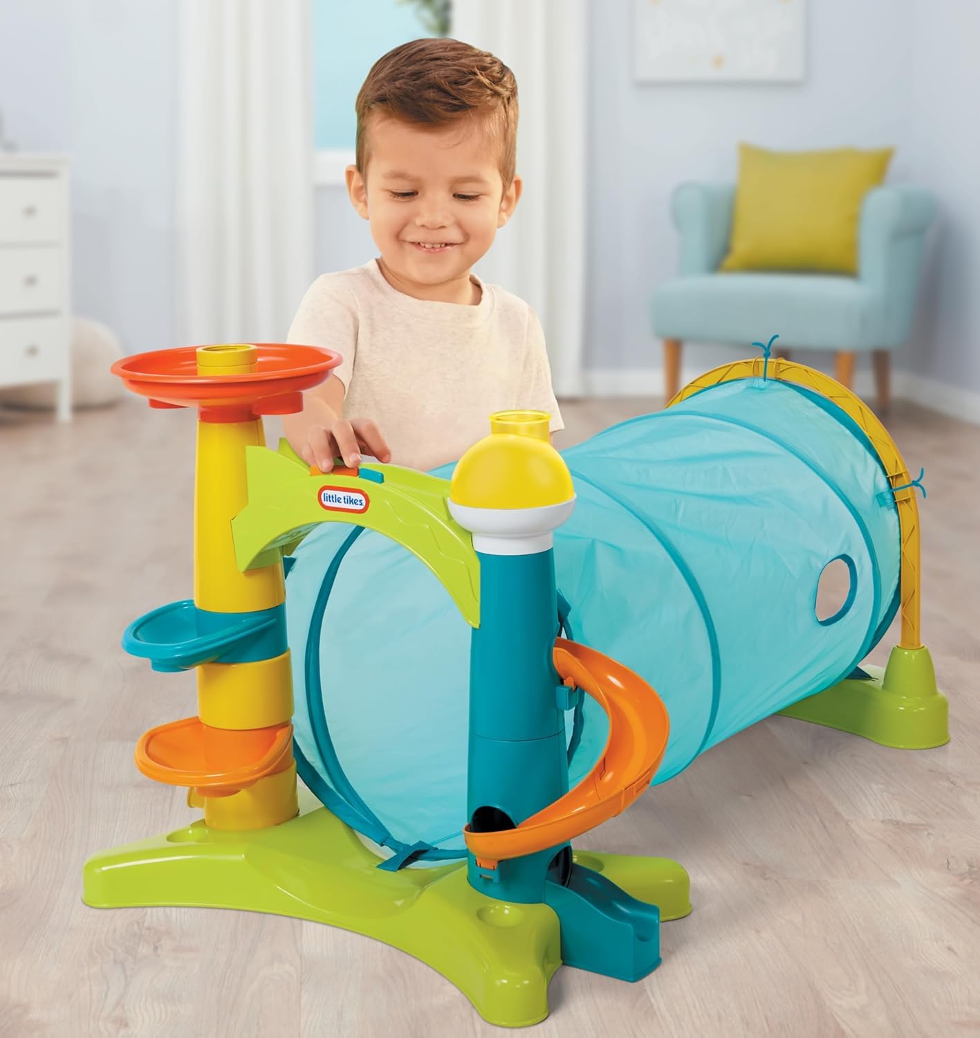 Little Tikes Tunnel Attività 2 in 1 gioco con 5 palline 1-3 anni