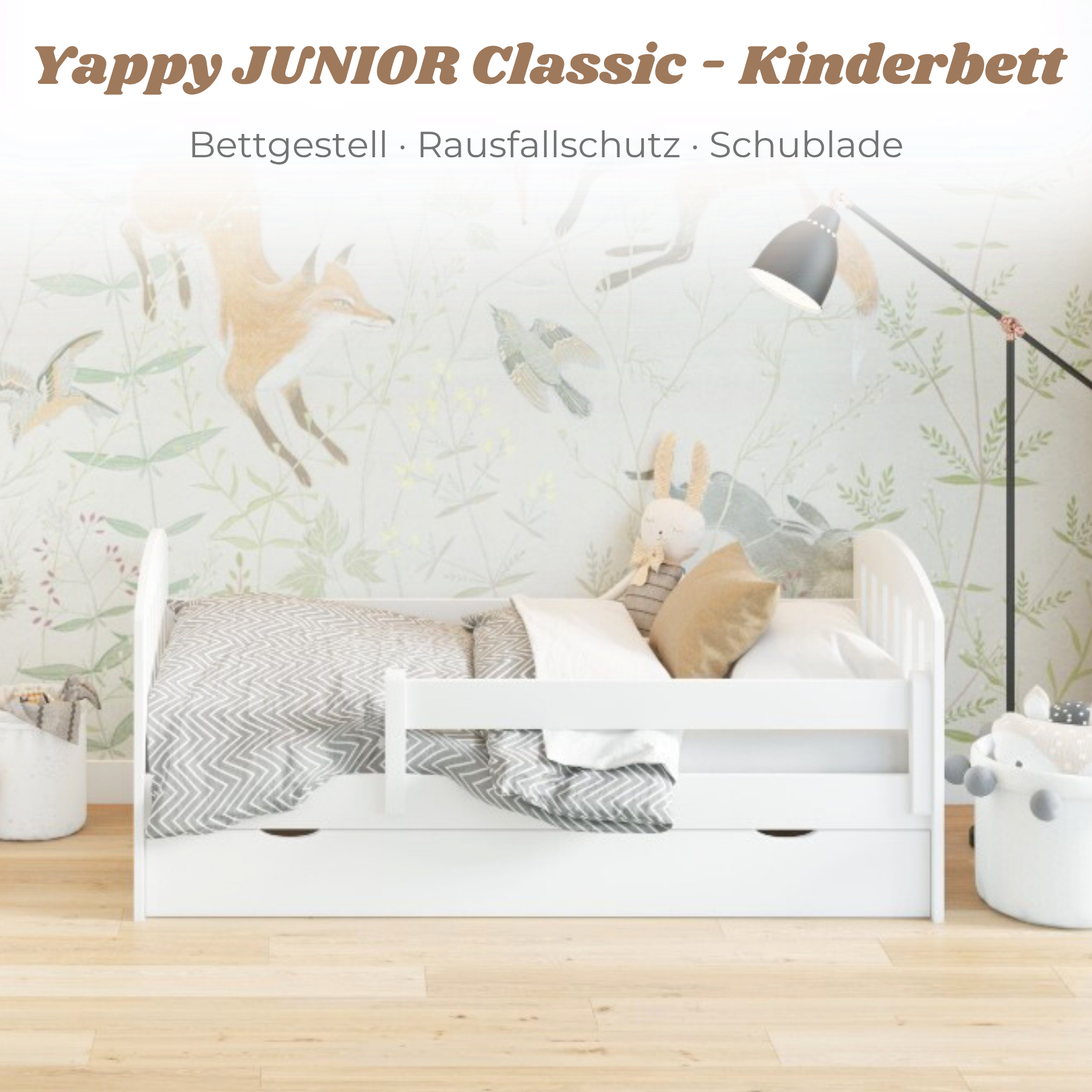 Lionherz YappyLux Junior letto bambini 160x80 cassetto spondina
