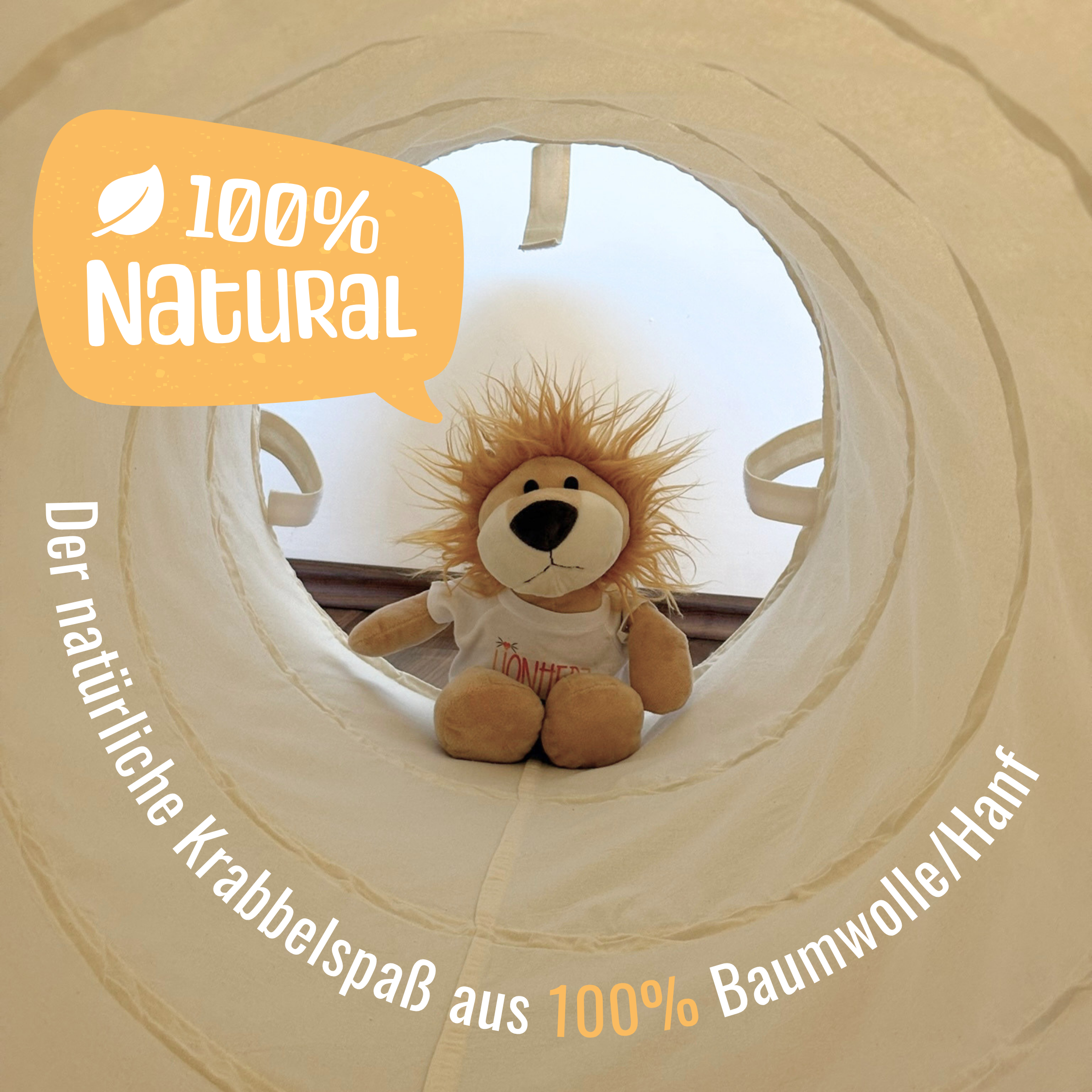 Lionherz Spieltunnel 180x46 tunnel gioco cotone crema