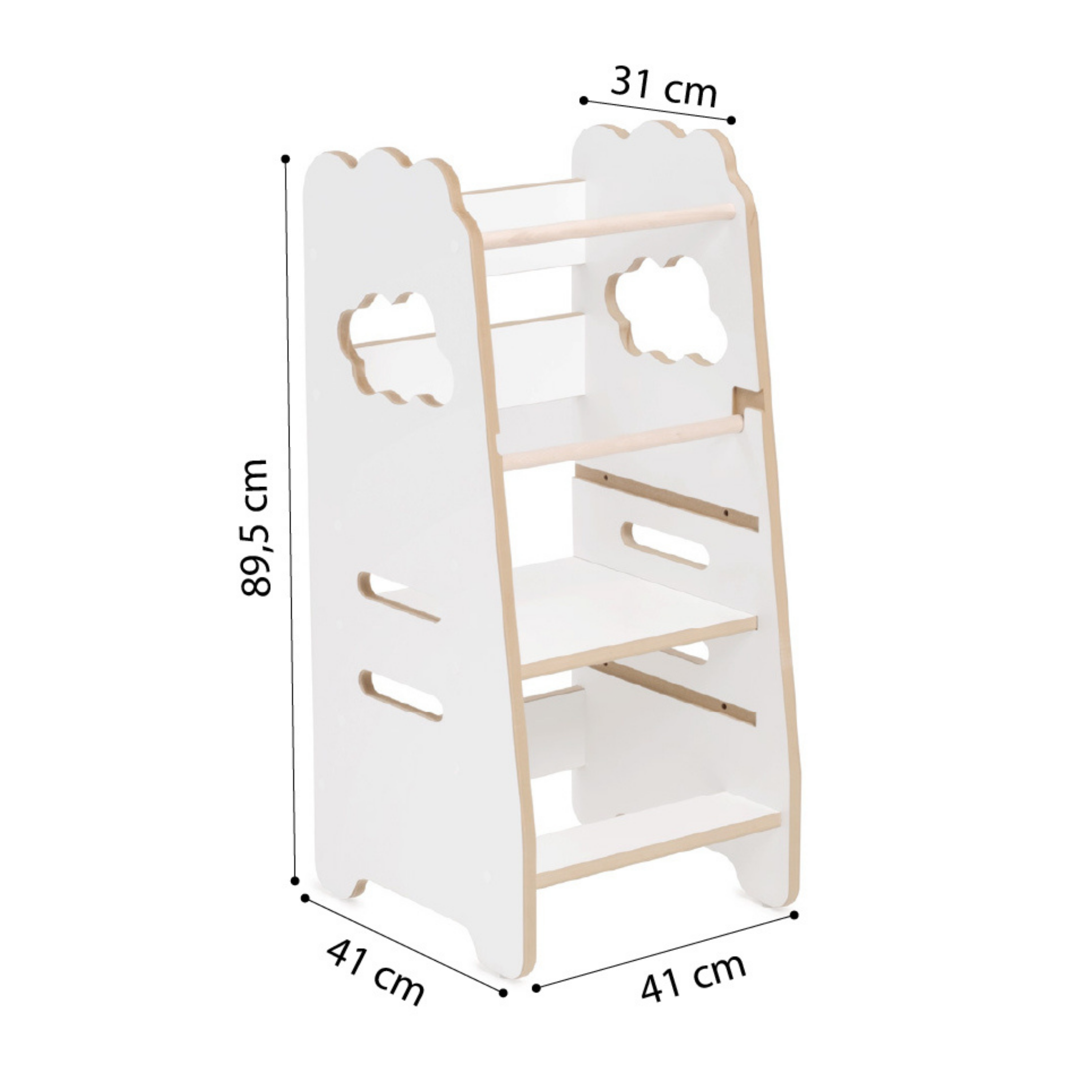 Lionherz Lerntürme Cloudy Helper torre apprendimento bianca regolabile