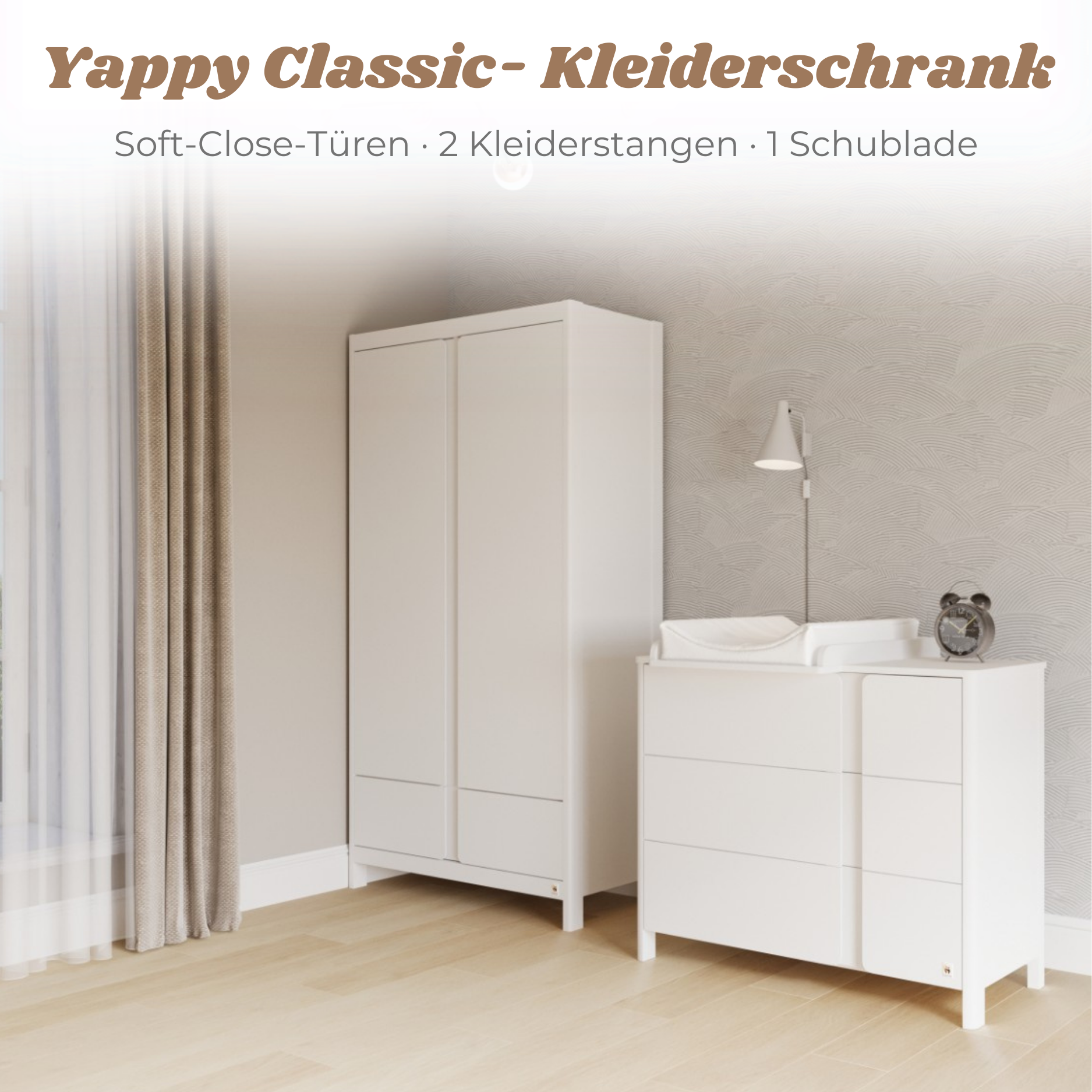 Lionherz Yappy Classic armadio bambini 2 ante bianco