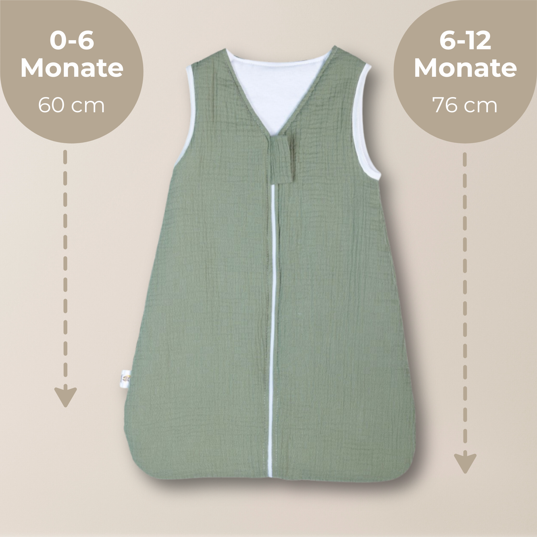 Lionherz YappySnug sacco nanna neonato mussola salvia 1.5 TOG 0-6 mesi